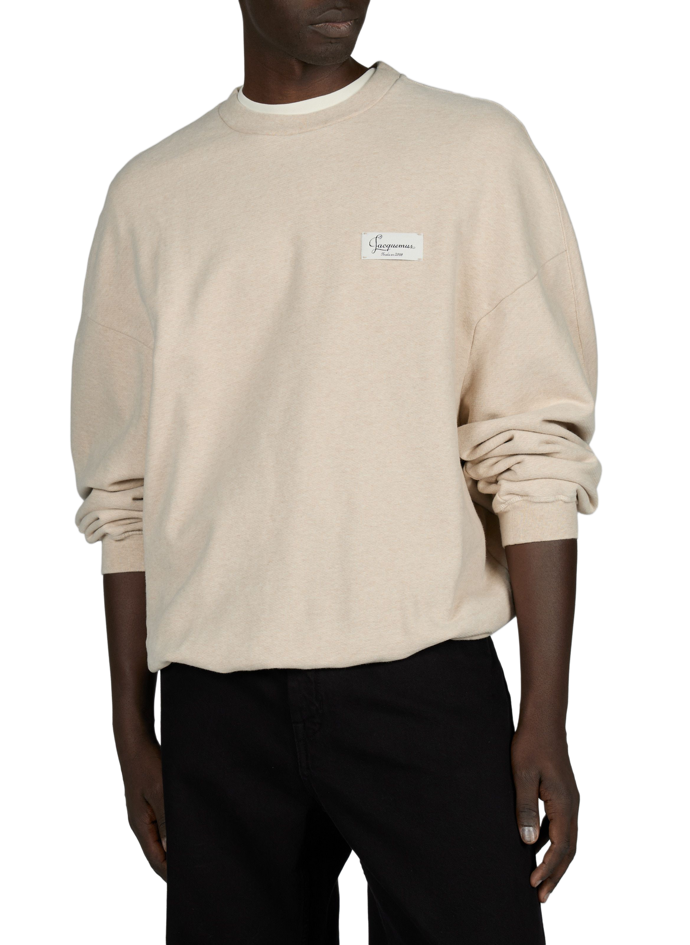 Ruime Montaigne-sweater met ronde hals van katoen JACQUEMUS Beige