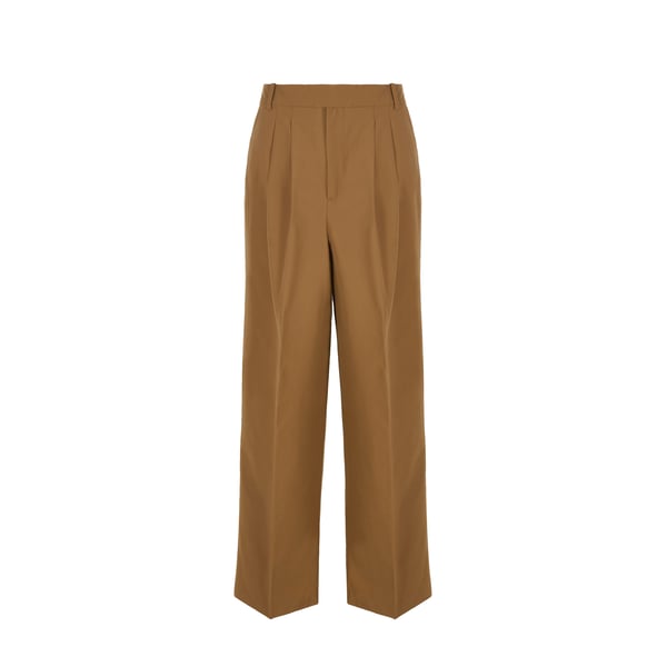 Pantalon large en coton mélangé