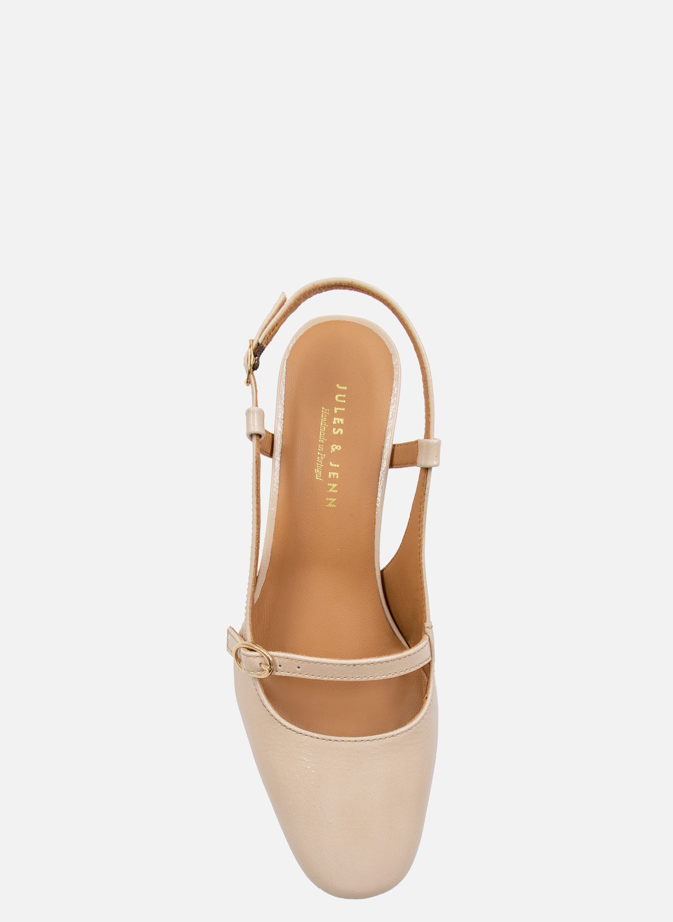 Escarpins slingback cuir vernis JULES & JENN Blanc