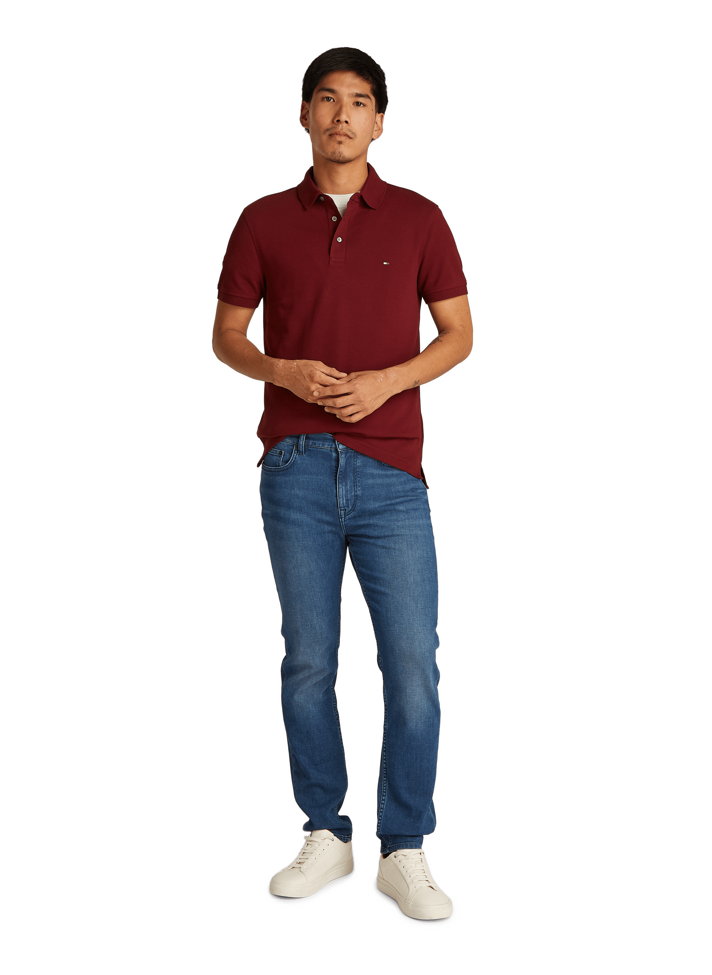 Polo en coton organique TOMMY HILFIGER Rouge