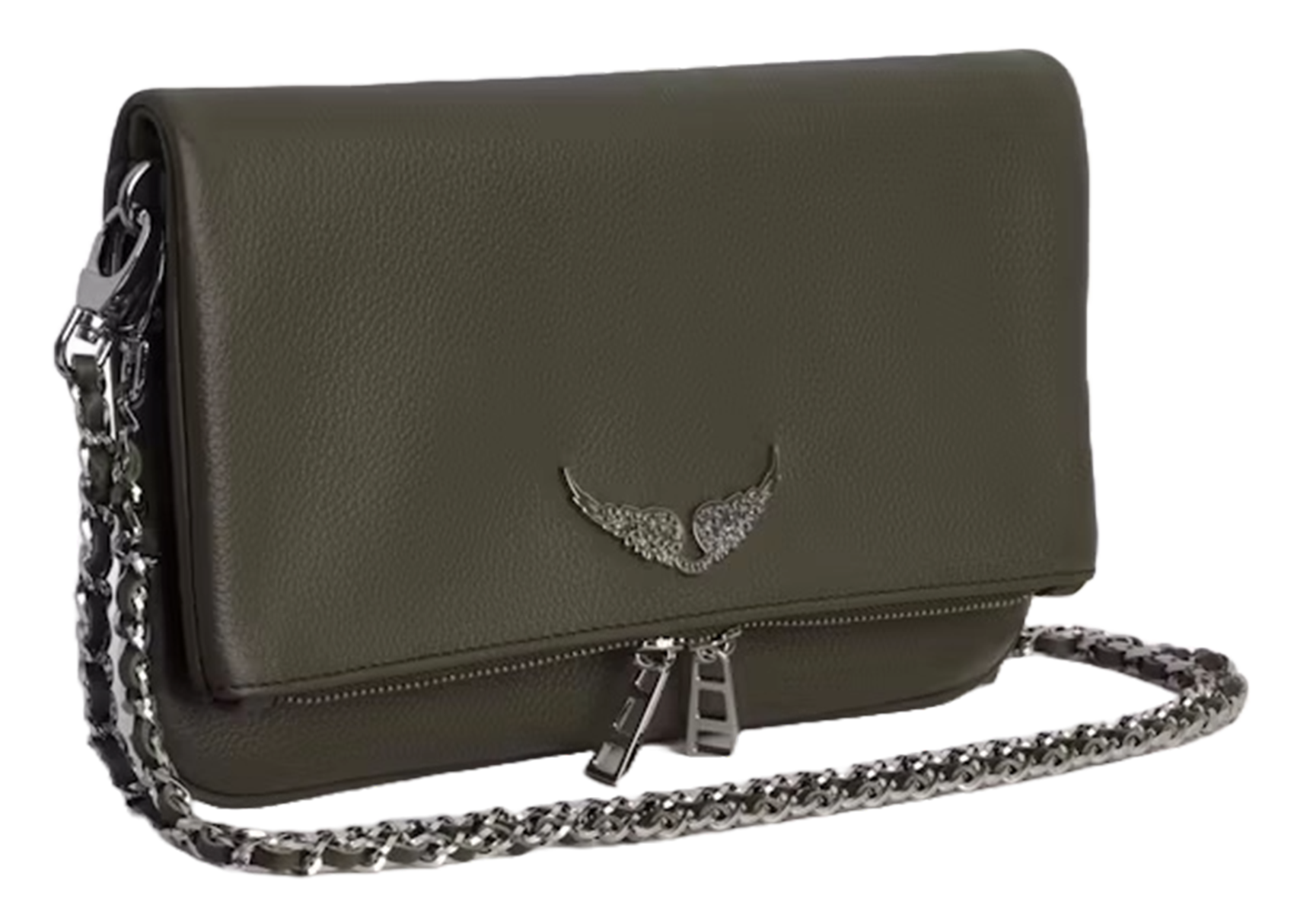 Pochette en cuir rock ZADIG&VOLTAIRE Vert