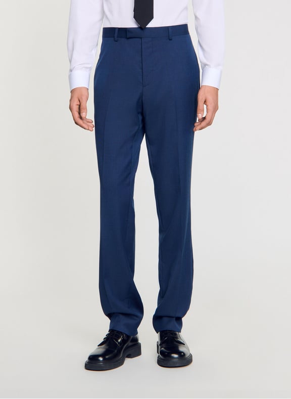 Pantalon de costume en laine Bleu by SANDRO SANDRO Pantalon de costume en laine Bleu