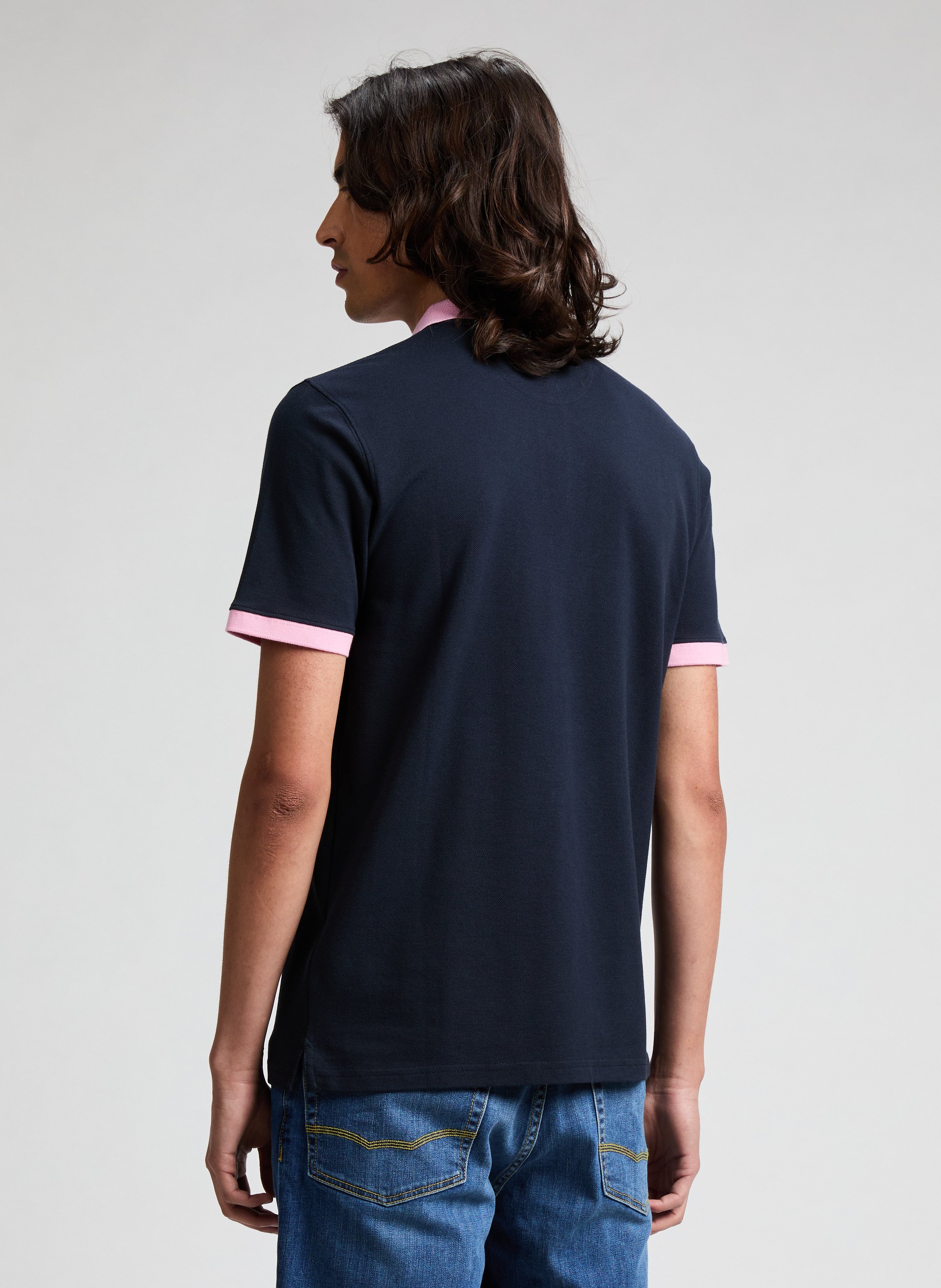 Short sleeve cotton polo shirt EDEN PARK Blue