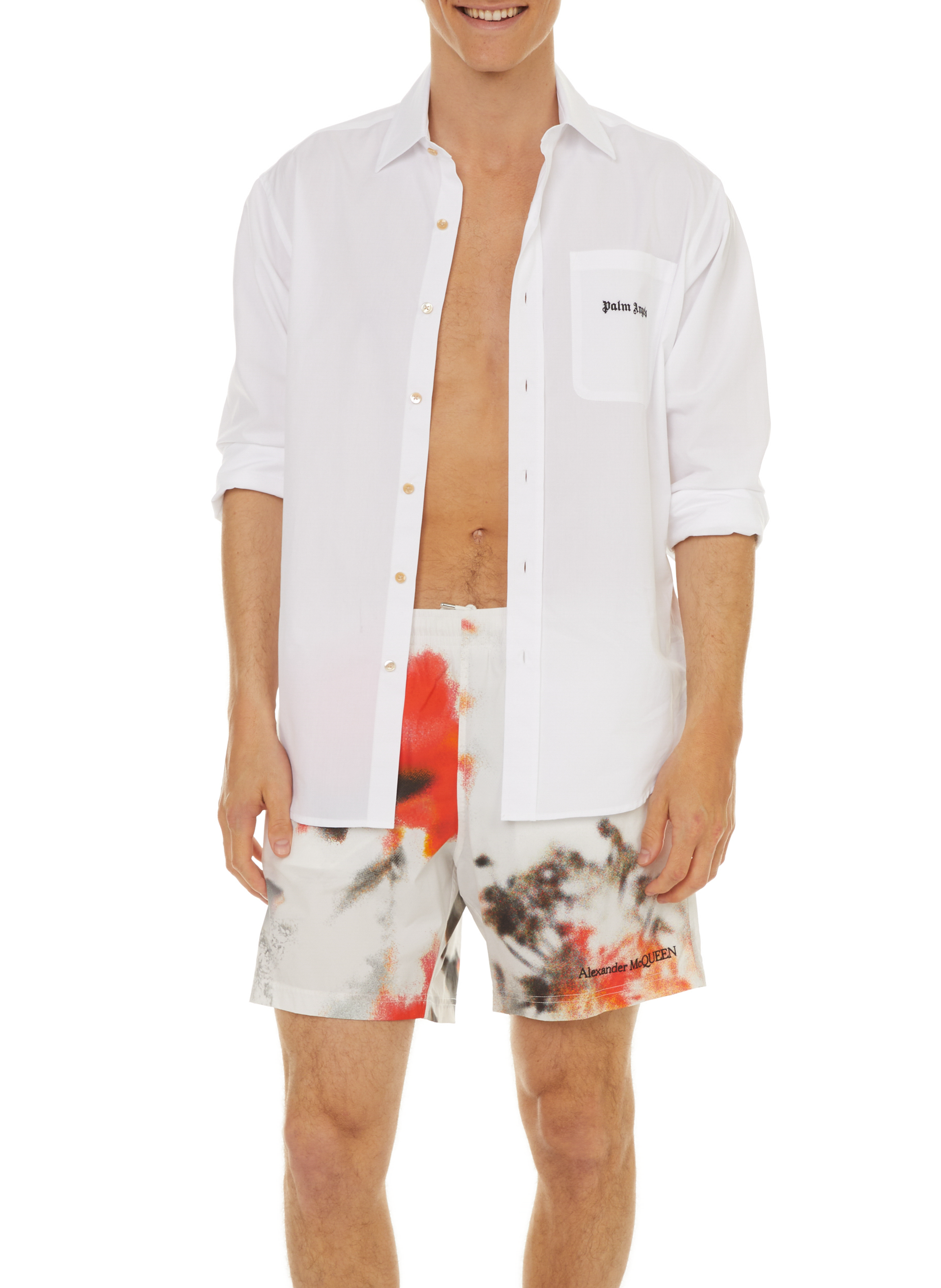 Short de bain imprimé ALEXANDER MCQUEEN Blanc