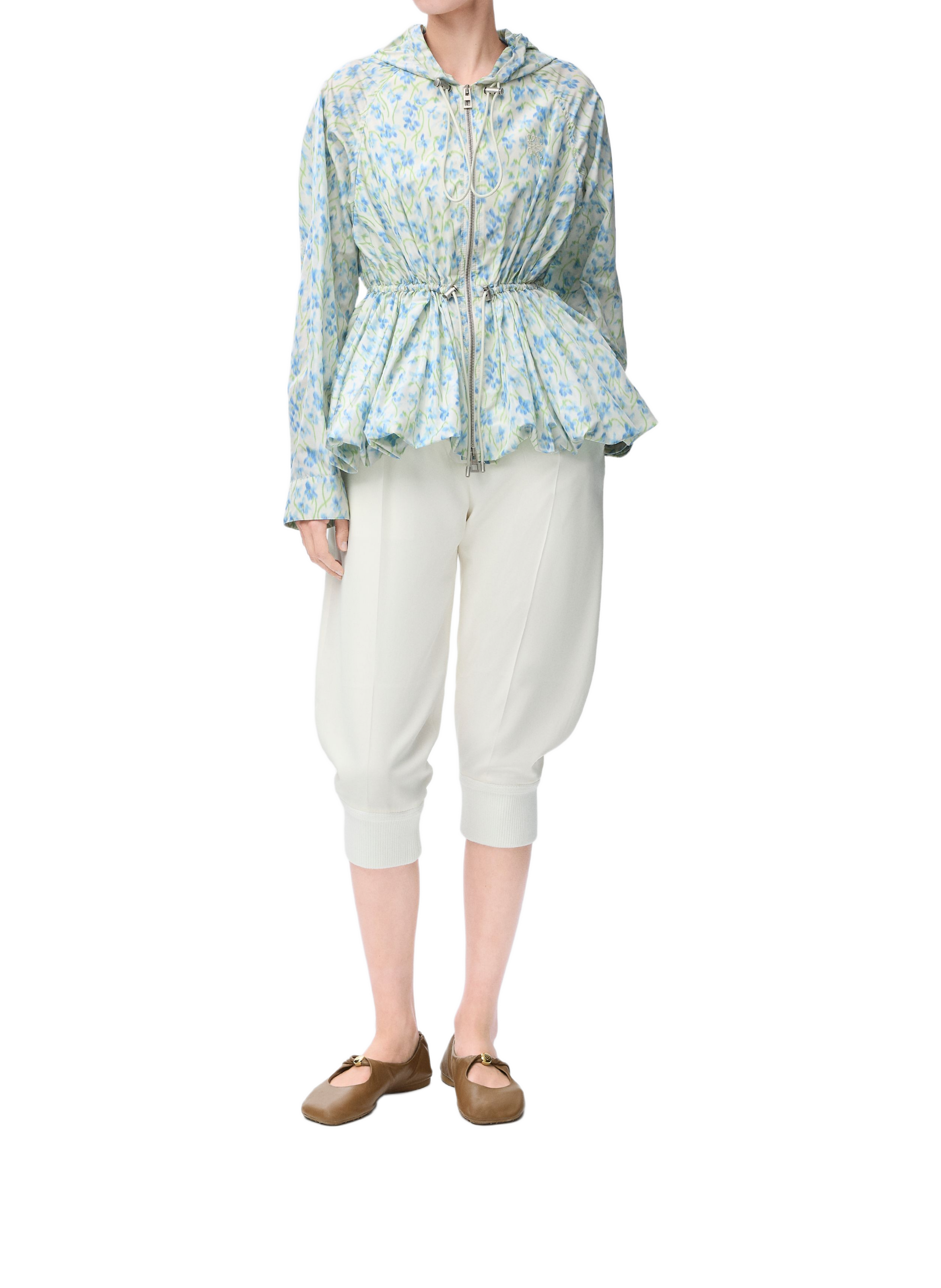 Hooded jacket in mixed silk taffeta LOEWE Blue