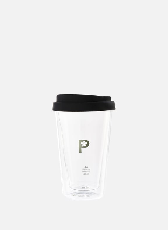 Glass logo cup Black by 64 BLD HAUSSMANN PARIS 64 BLD HAUSSMANN PARIS Glass logo cup Black