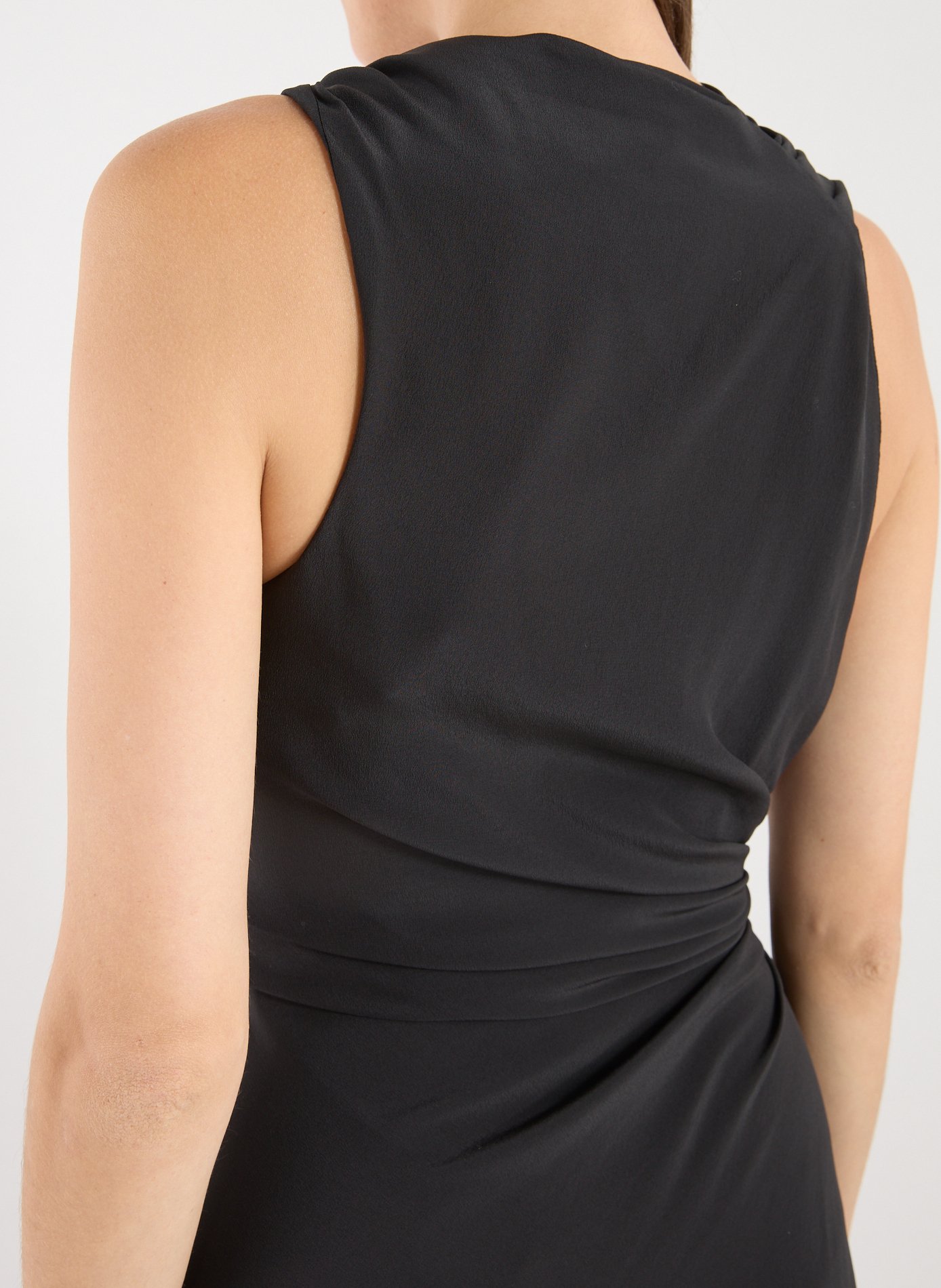 Silk draped long dress VICTORIA BECKHAM Black