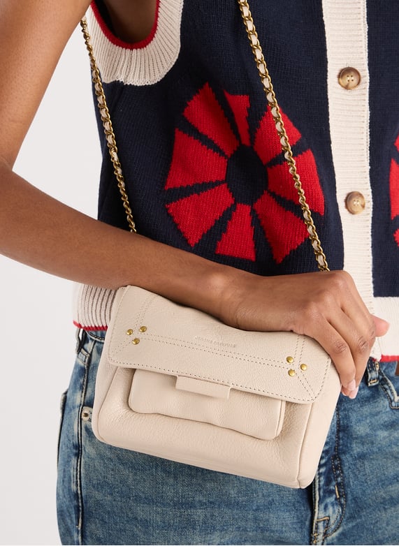 Sac à bandoulière Lulu S en cuir | Beige by JÉRÔME DREYFUSS Sac à bandoulière Lulu S en cuir Beige