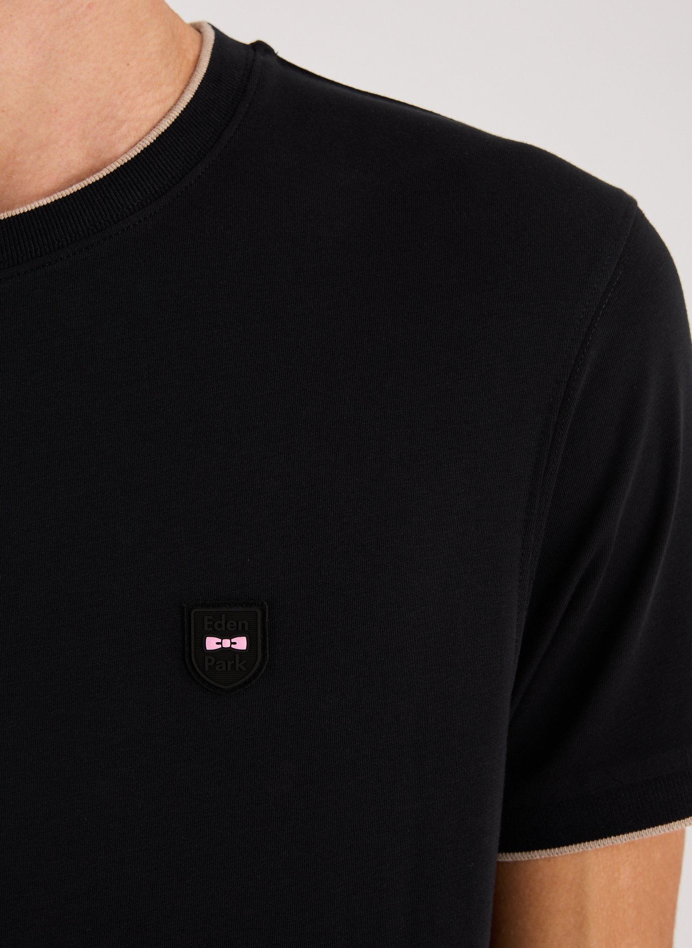 Plain t-shirt in blended cotton EDEN PARK Black