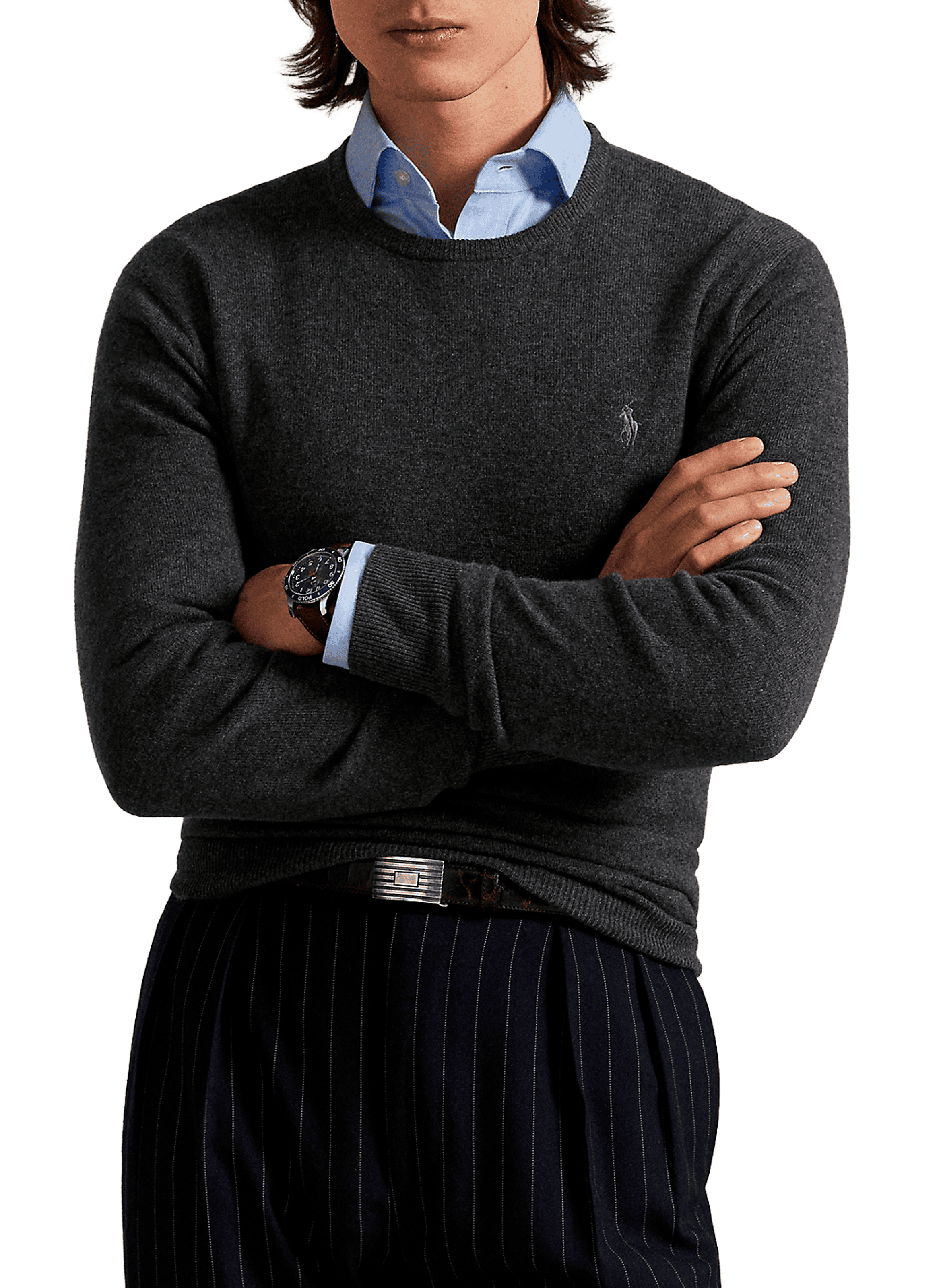 POLO RALPH LAUREN  Round-neck wool jumper Grey