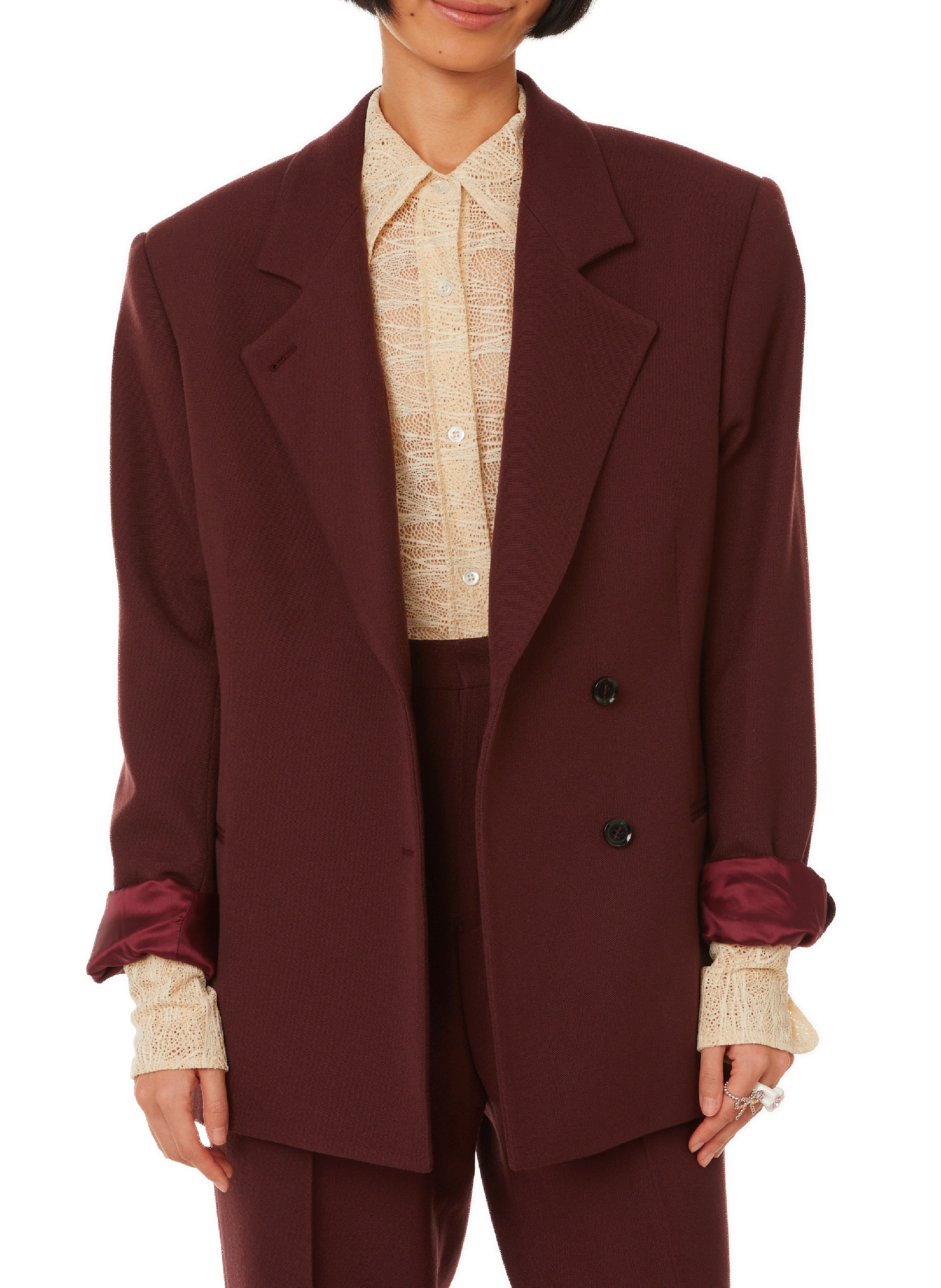 BITE STUDIOS Blazer en laine biologique Rouge