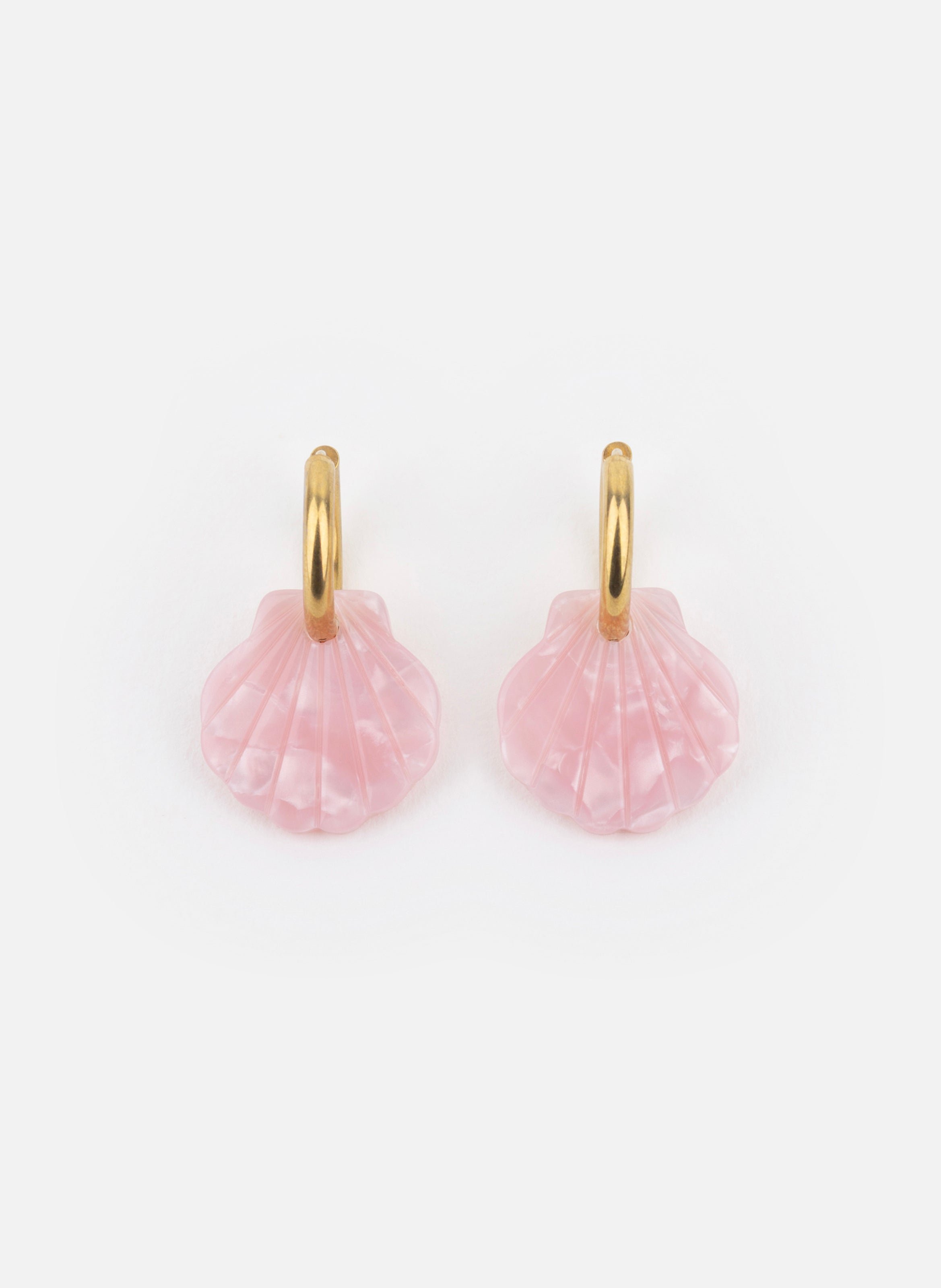 Boucles d'oreilles baby mermaid avec anneaux en acier inoxydable doré  Rose