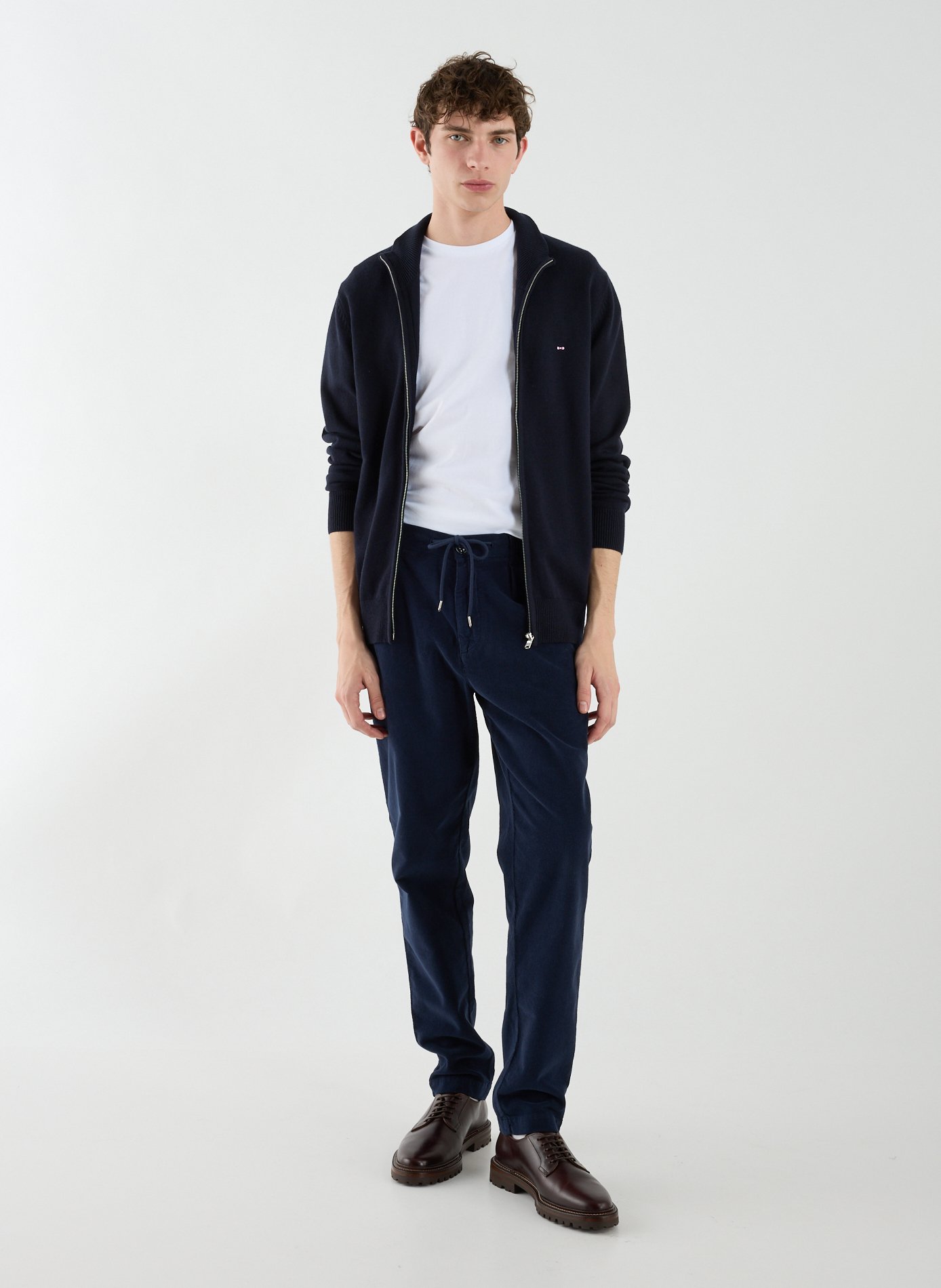 Cotton and wool knitted vest EDEN PARK Blue