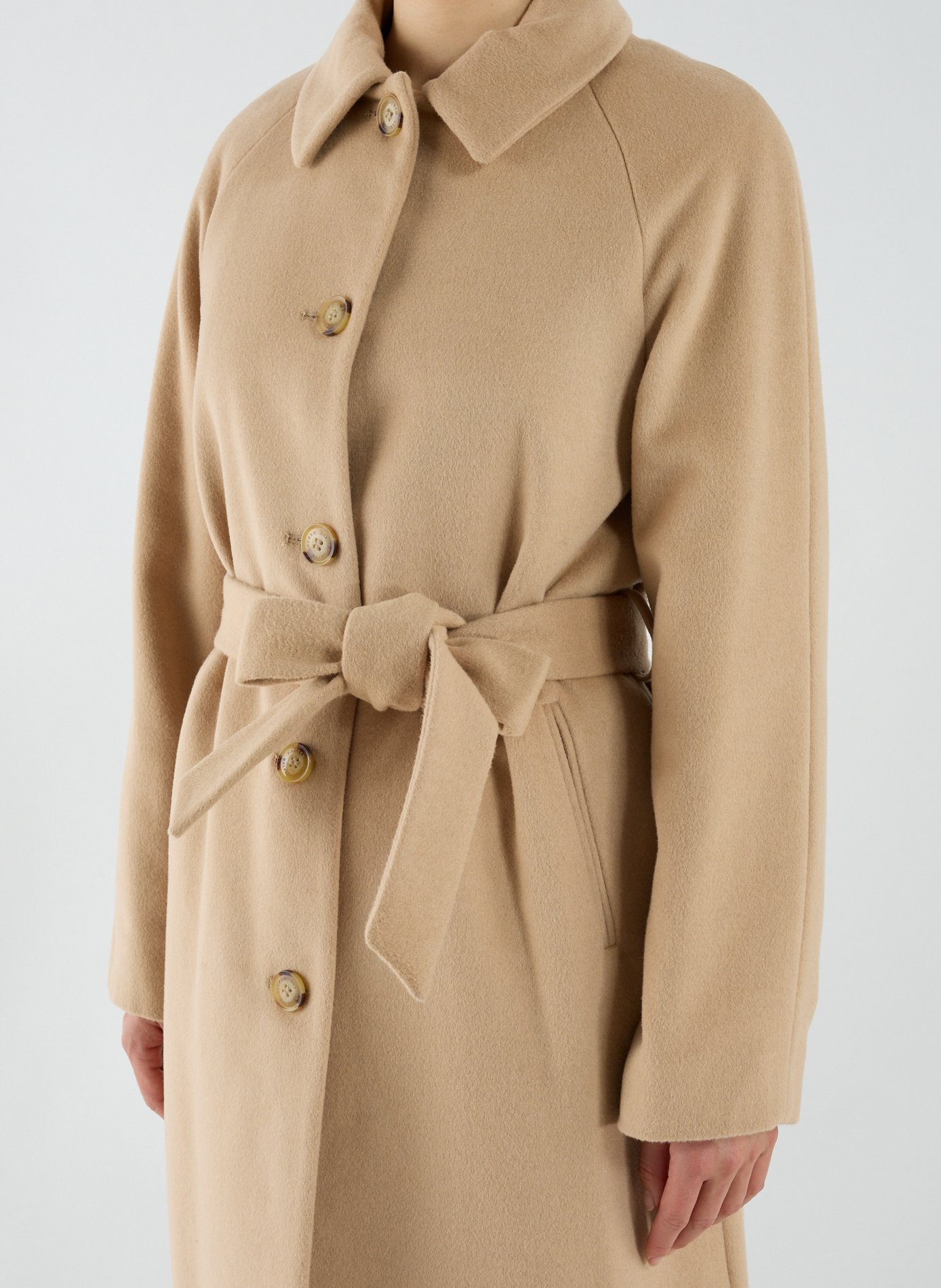 Manteau doublé en laine mélangée LAUREN Marron