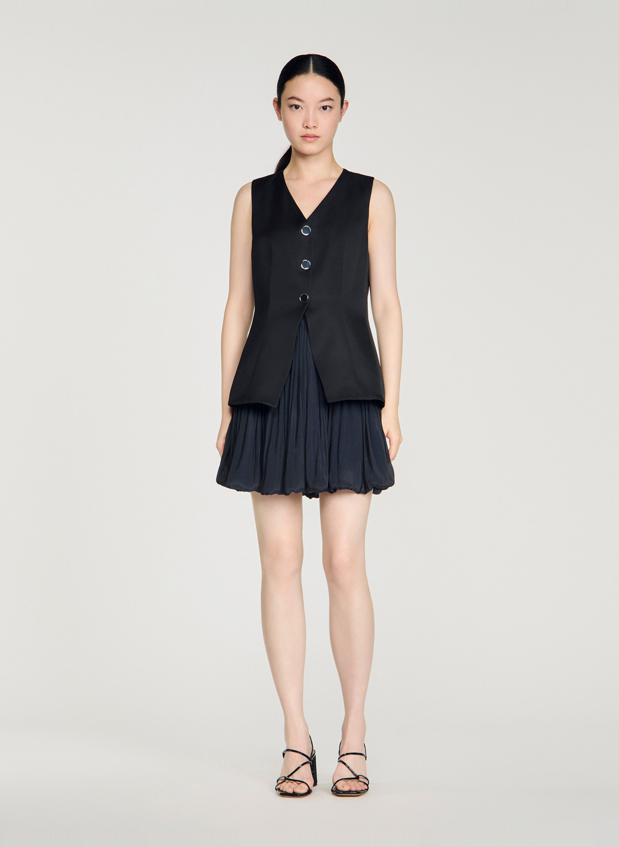 Robe courte col v SANDRO Noir