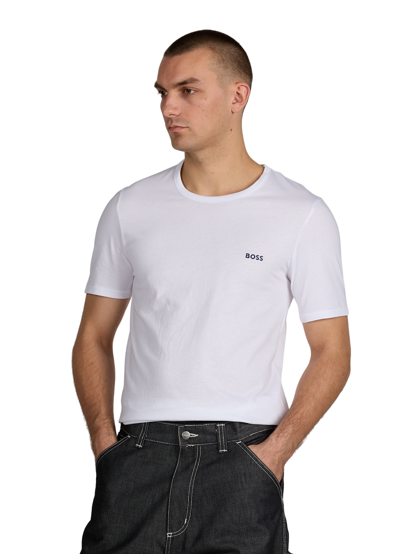 Set of 3 round neck cotton t-shirts BOSS Multicolour