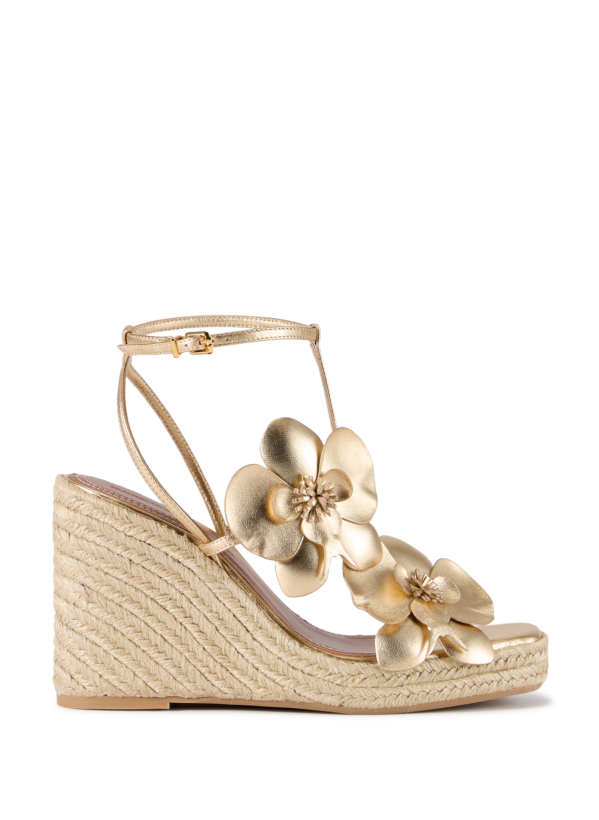 Sandales à semelle compensée en cuir ZIMMERMANN Doré