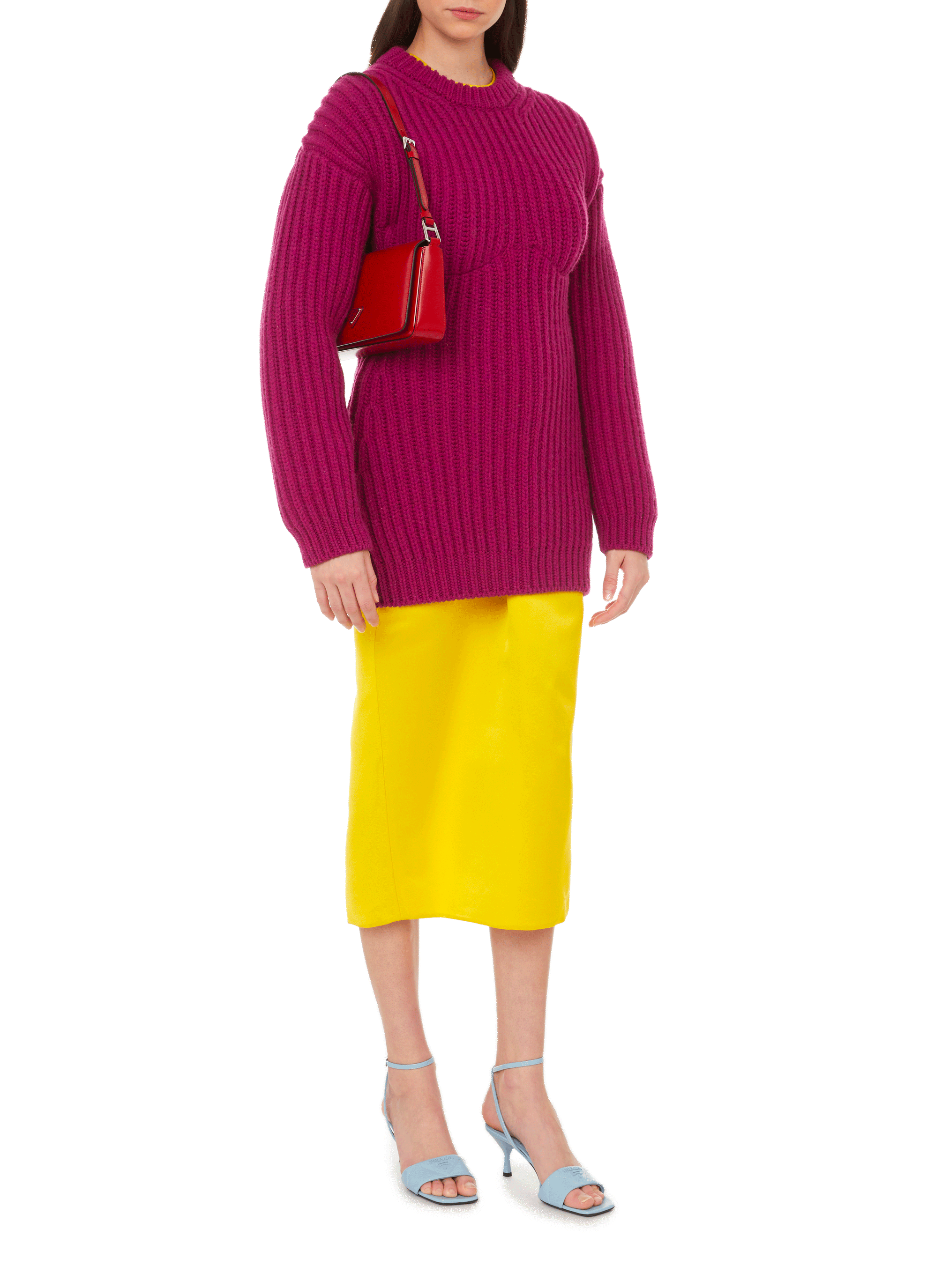 Shetland wool round-neck jumper PRADA Purple