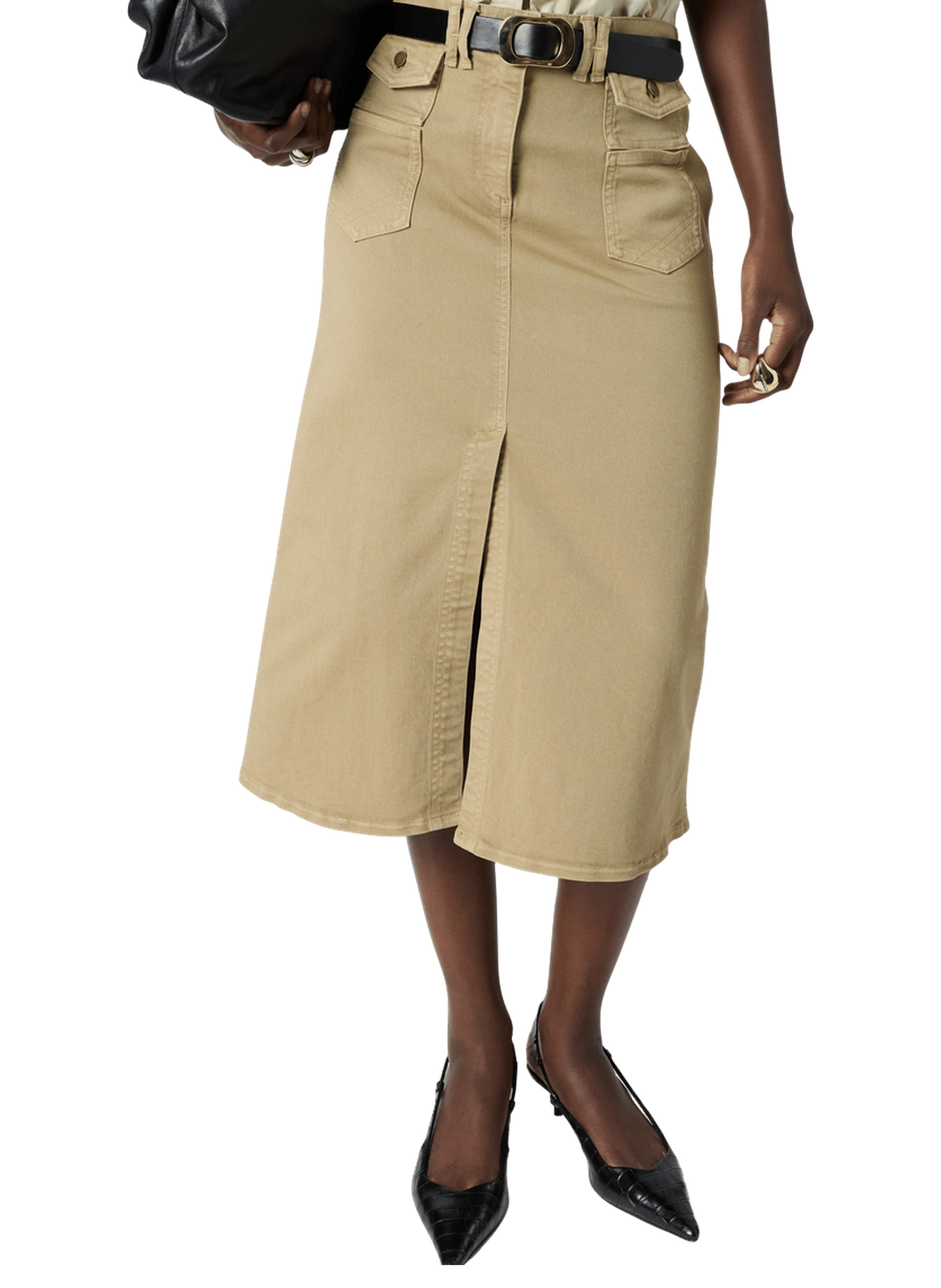 Jupe droite en denim - emma GERARD DAREL Beige