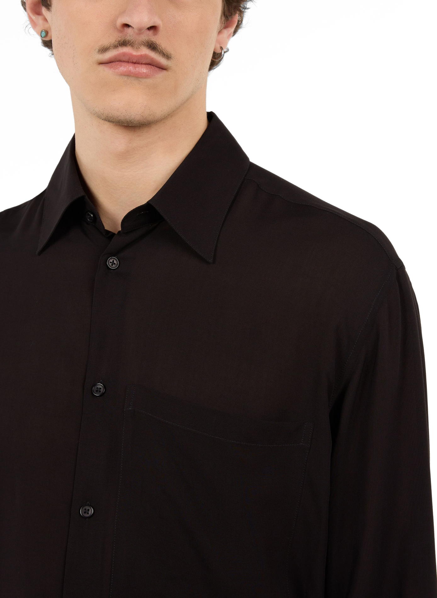 Flowy cotton shirt SAISON 1865 Black