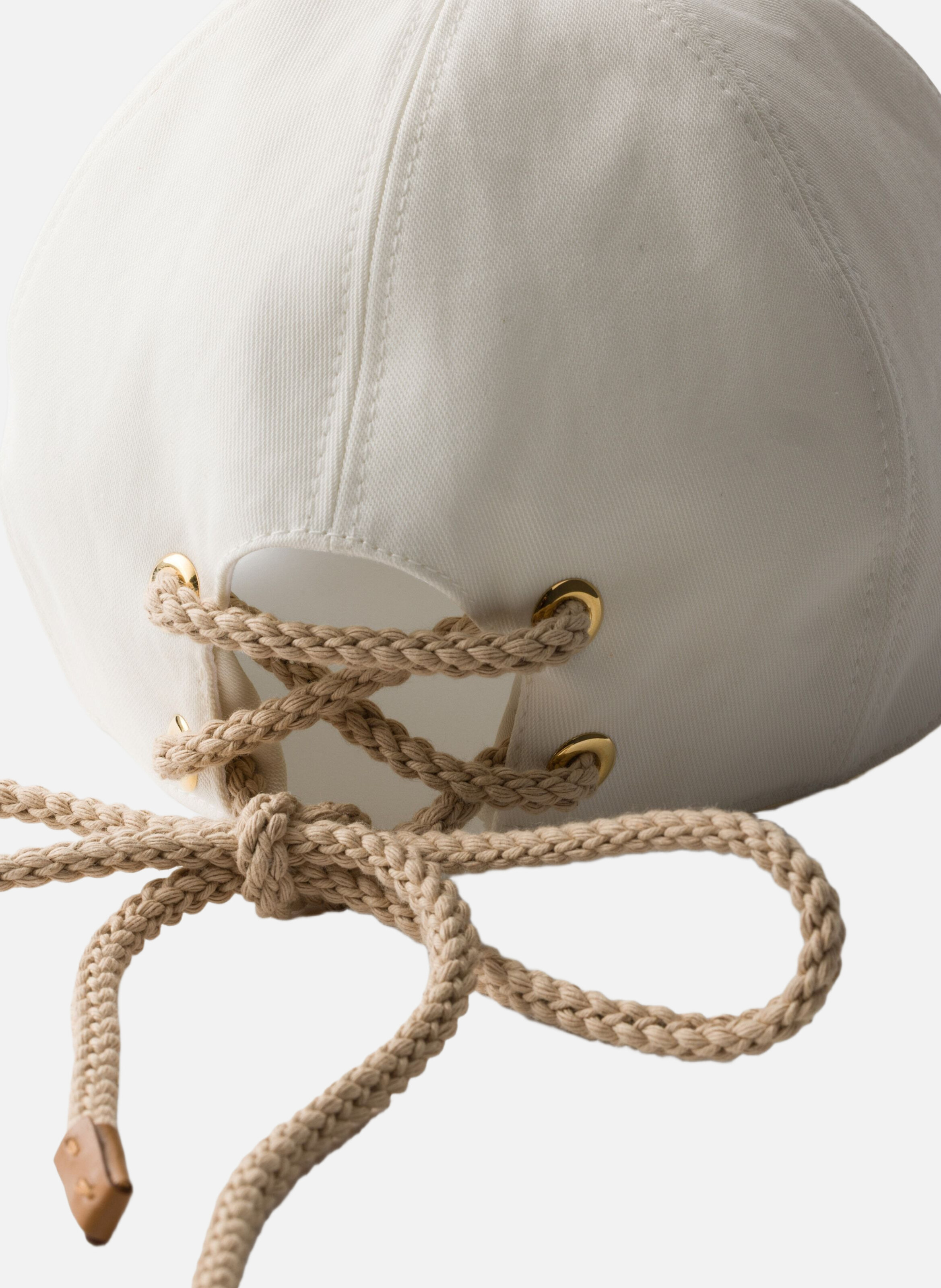 Casquette de baseball en satin PRADA Blanc