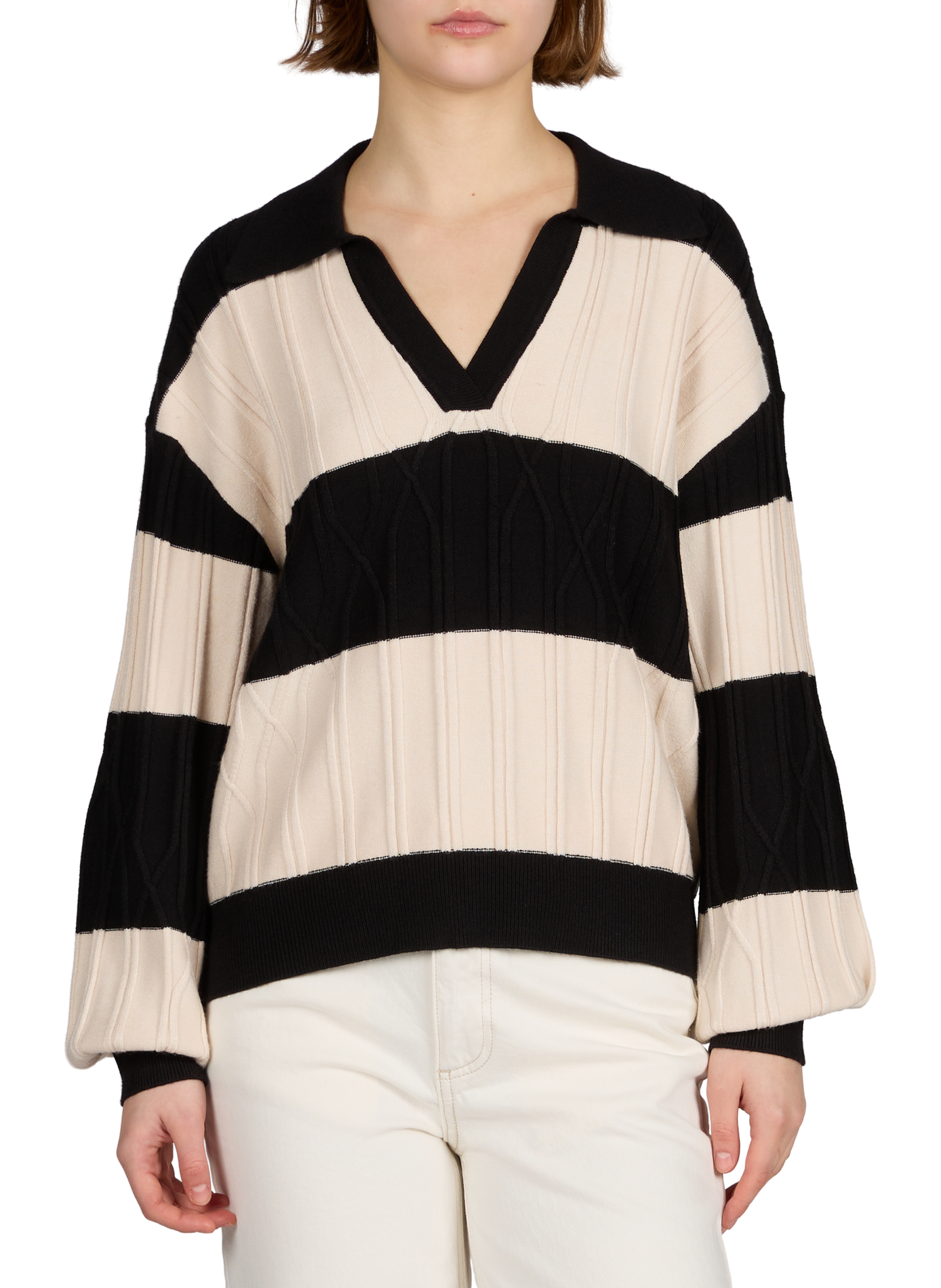 Polo manches longues VILA Beige