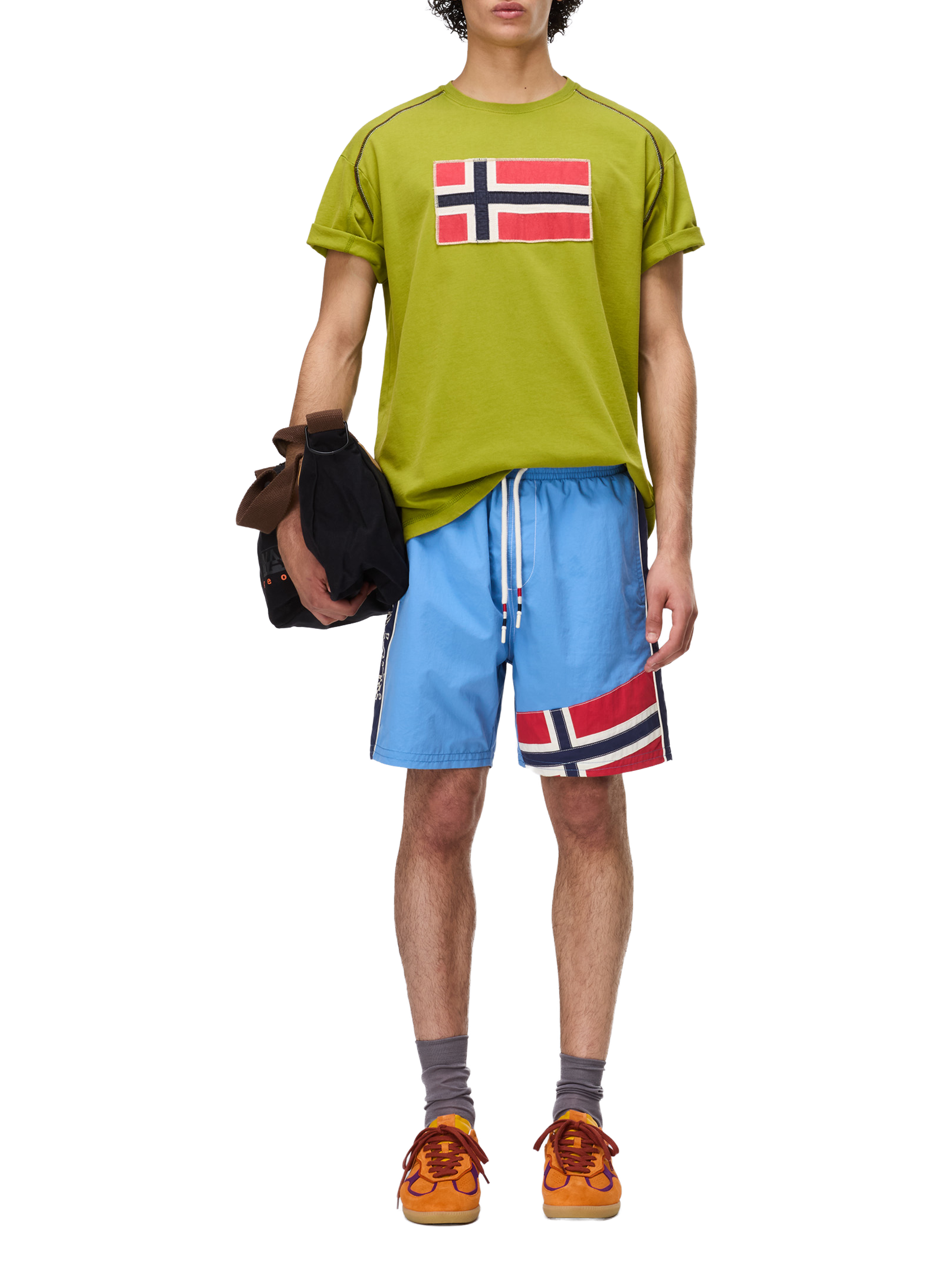 T-shirt droit imprimé Reflect en coton NAPAPIJRI Kaki