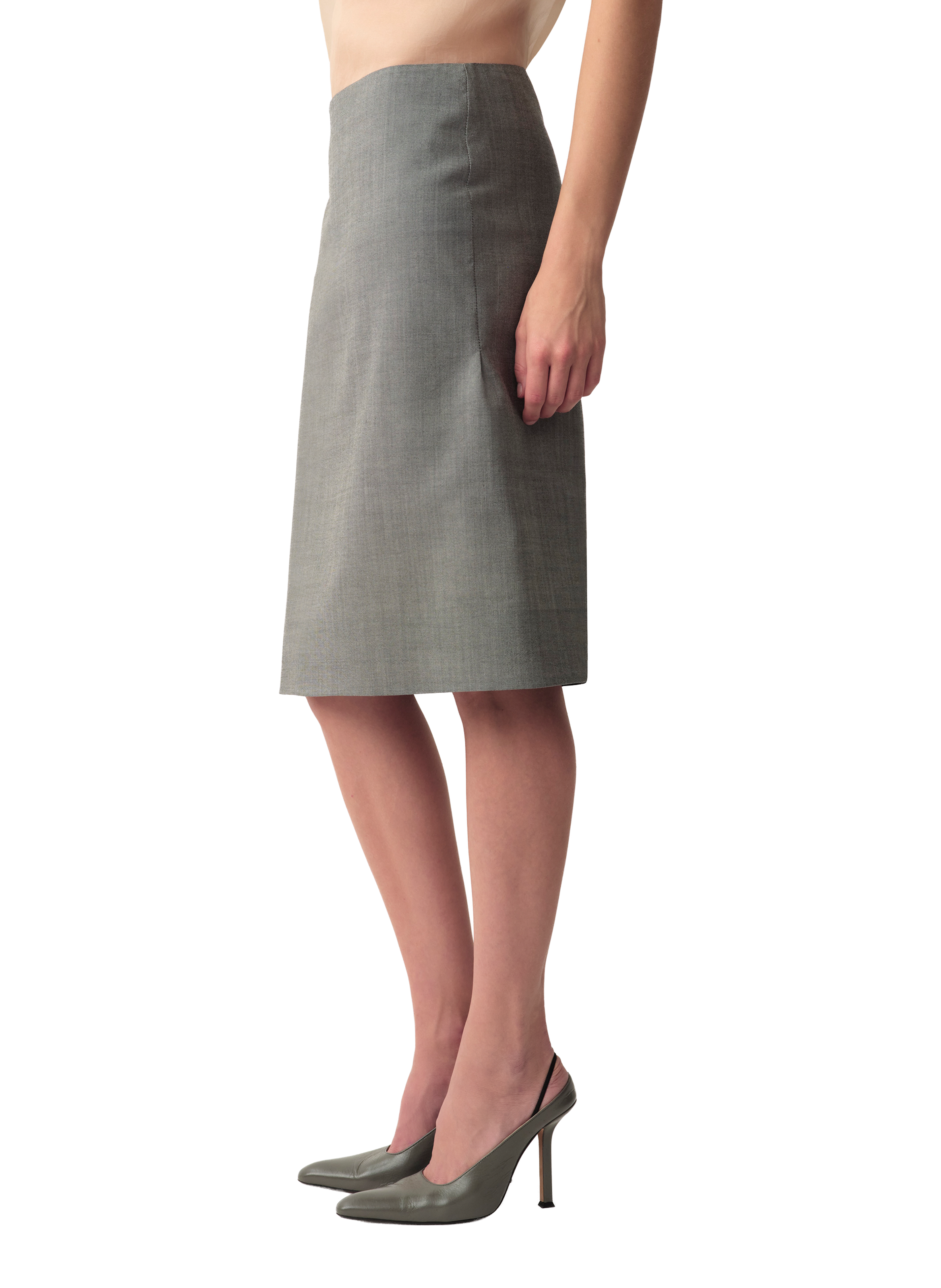 Jupe tailleur Luna en laine CK COLLECTION Gris