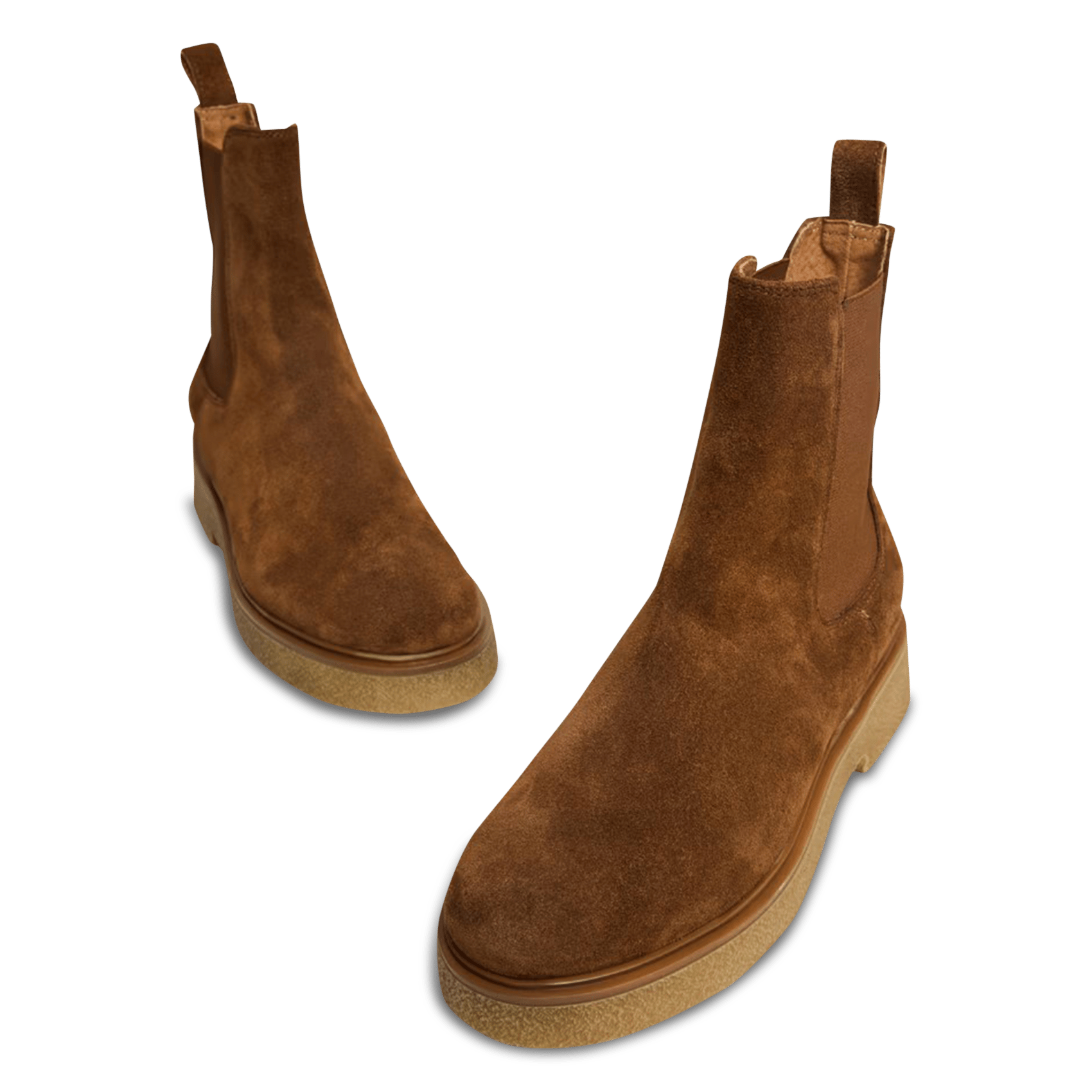 Boots chelsea en cuir suédé myrtille Marron