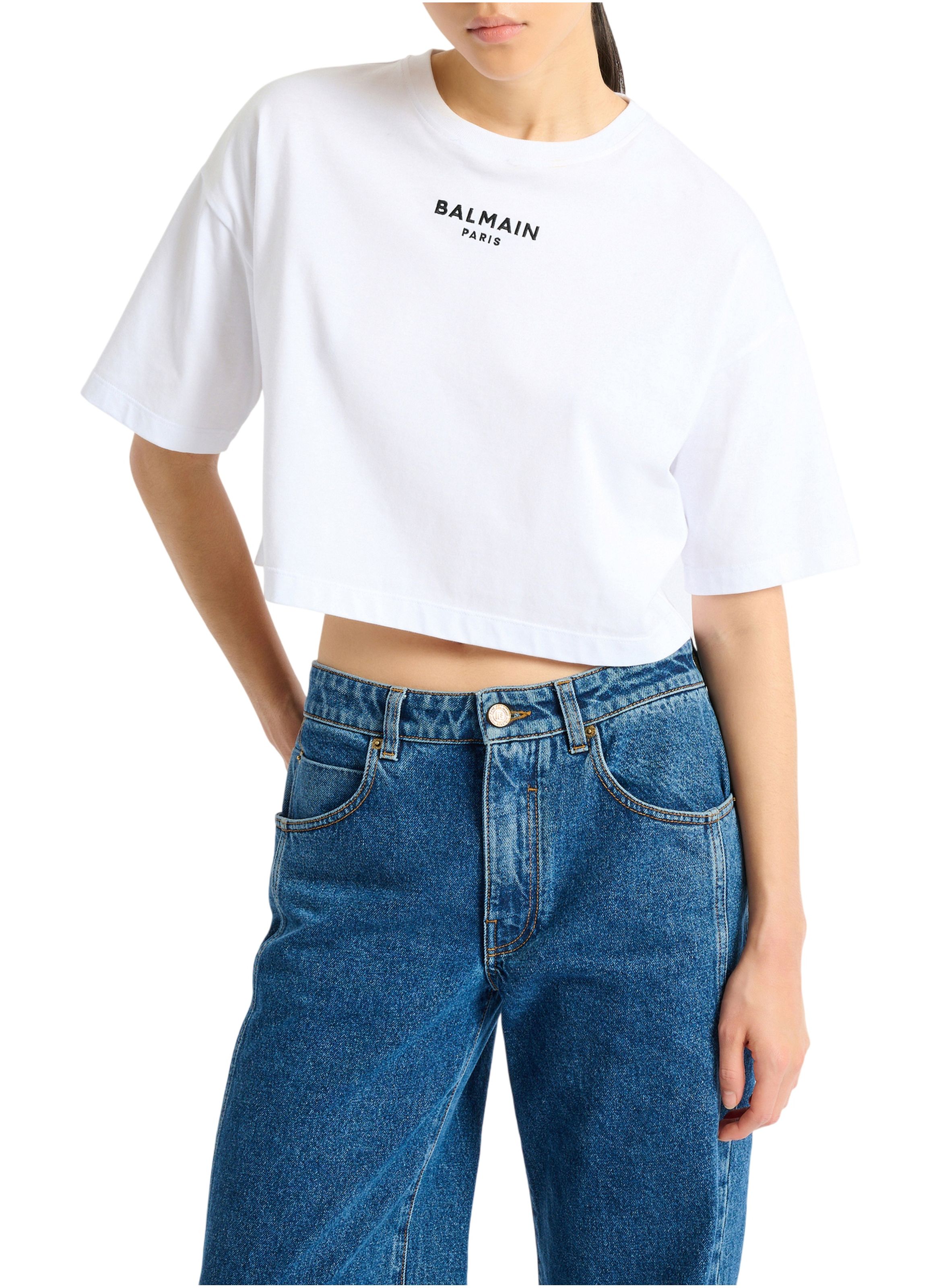 T-shirt balmain paris brodé BALMAIN Blanc