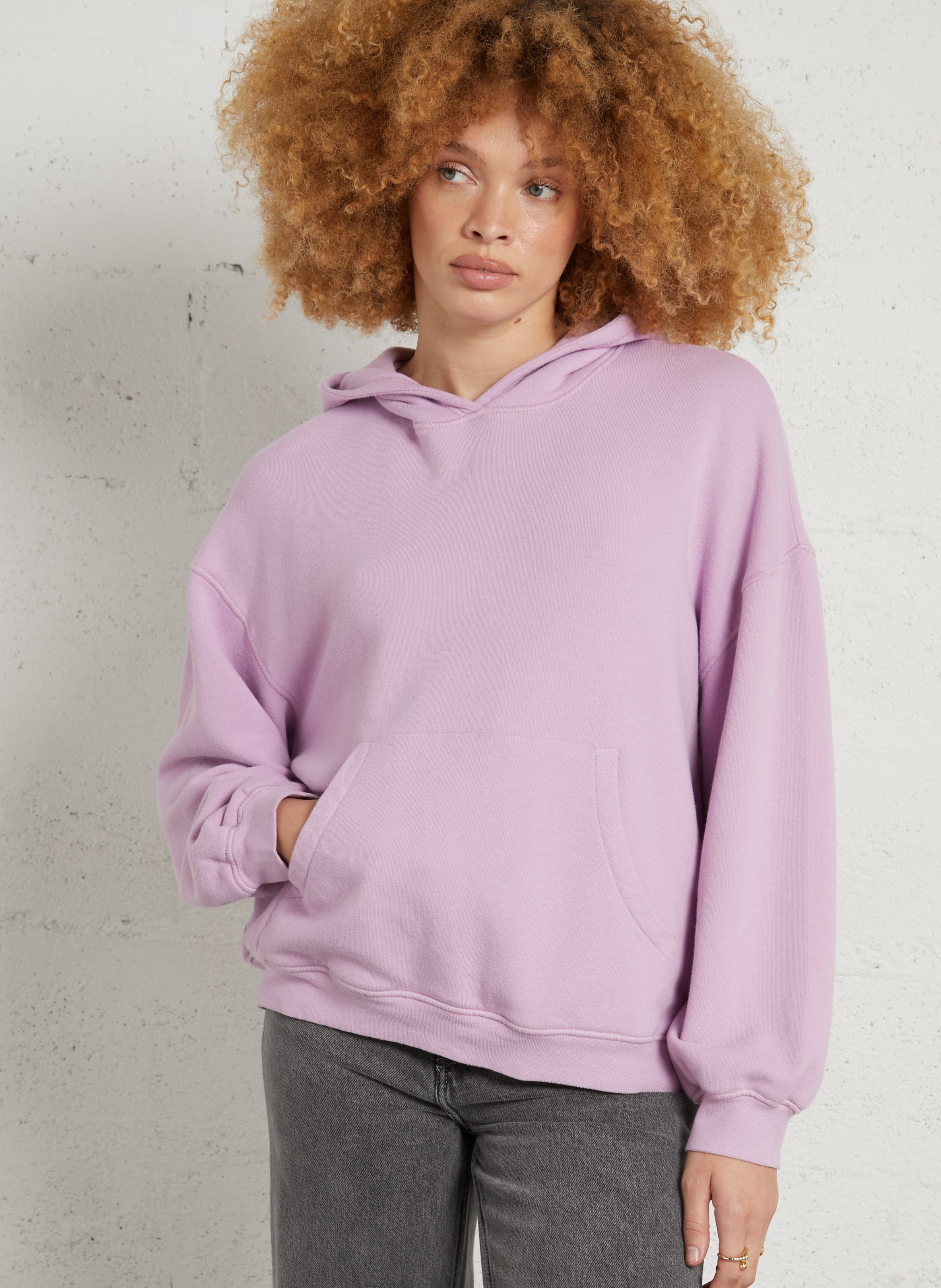 Sweat à capuche ample chiné atubay AMERICAN VINTAGE Rose