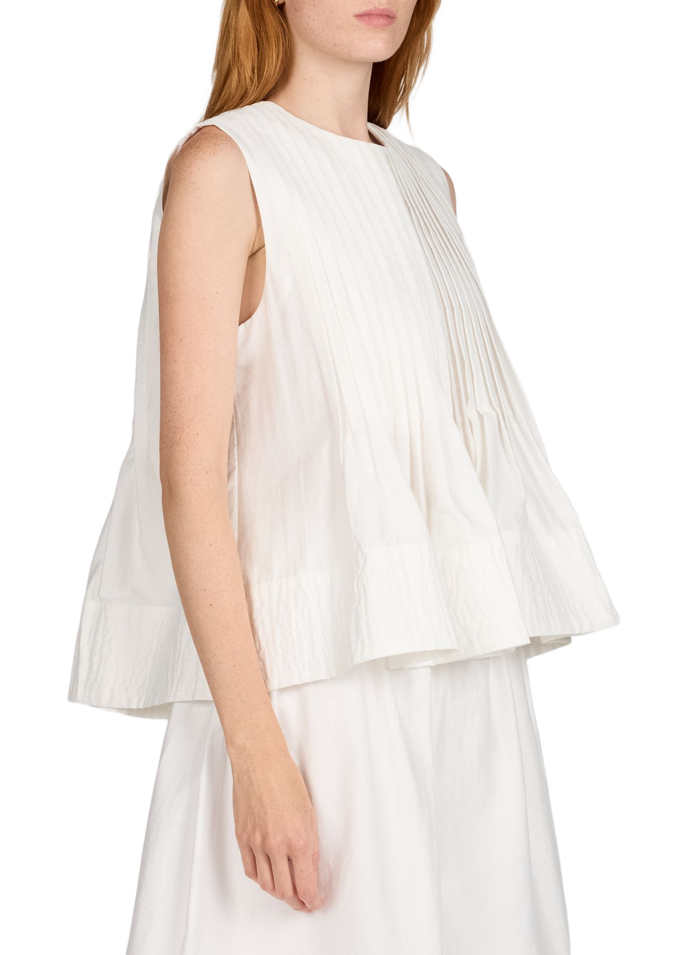 Mouwloze geplooide blouse SUNCOO Beige
