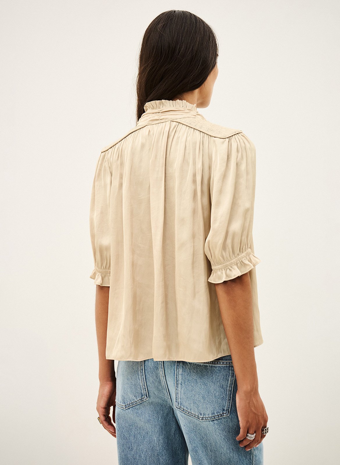 Chemise droit col montant unie camila | Beige BA&SH Femme