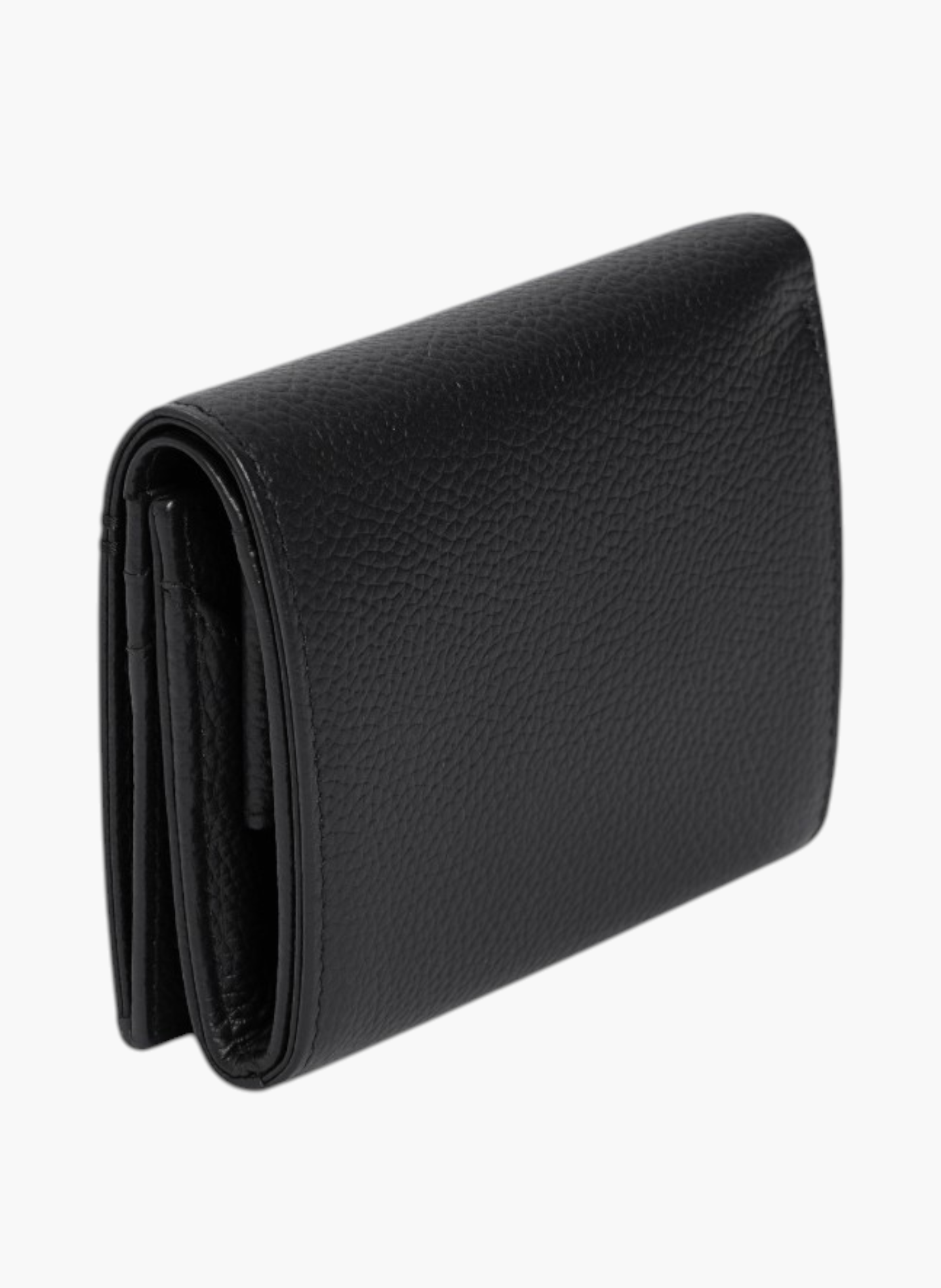 Porte monnaie boîte avec poche billets lucien en cuir grainé LE TANNEUR Noir
