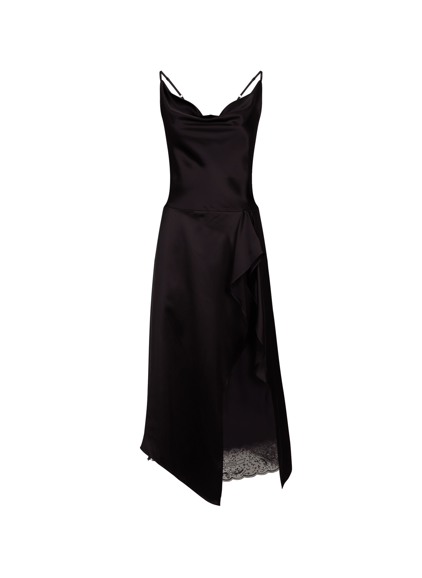 Robe nuisette en satin brillant ACNE STUDIOS Marron
