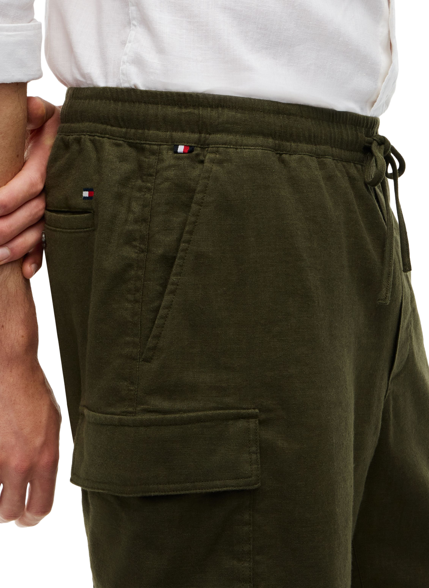 Short in blended linen TOMMY HILFIGER Khaki