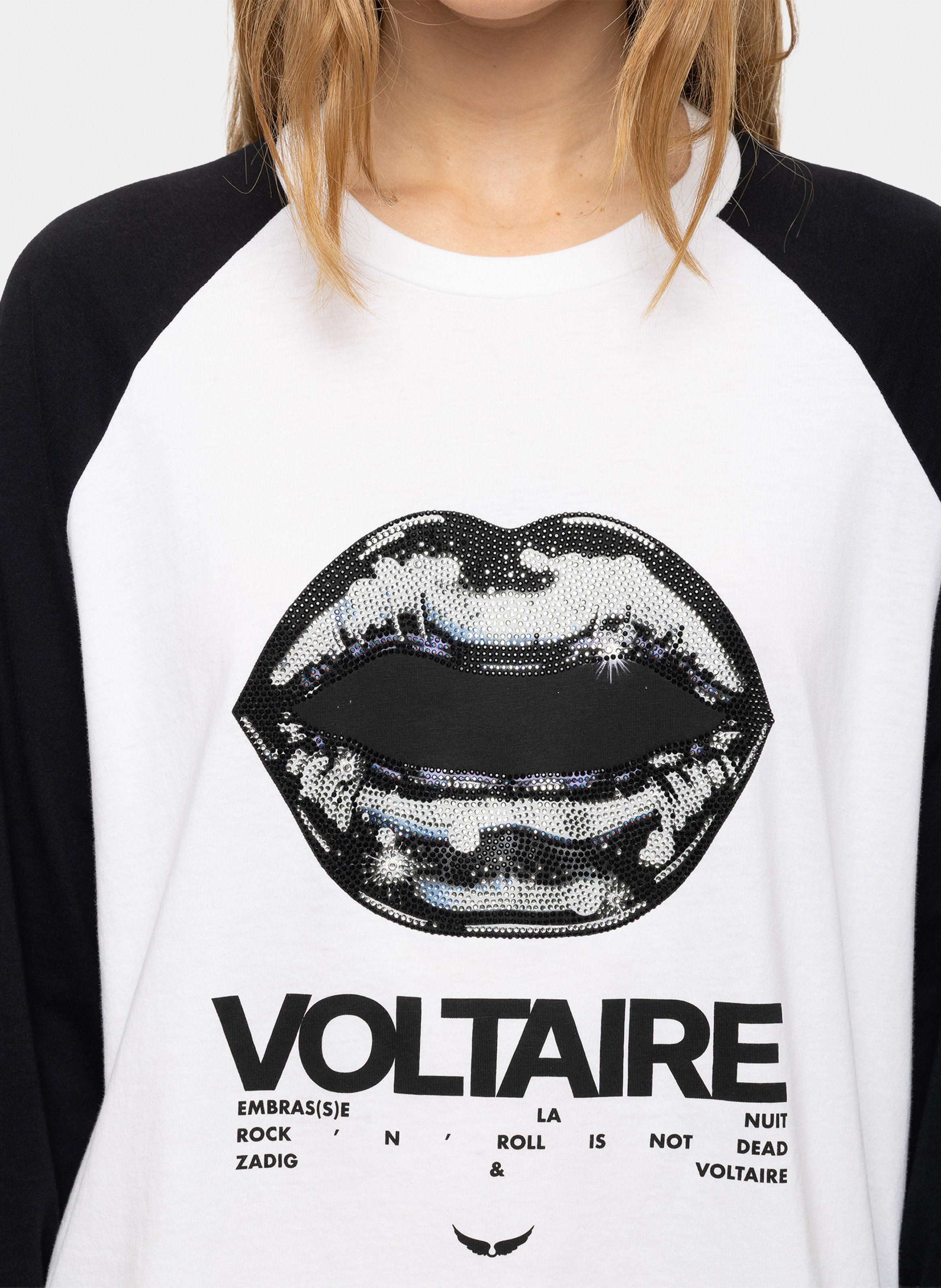 Lange mouwen T-shirt met zeefdruk in katoen walkra ZADIG&VOLTAIRE Wit