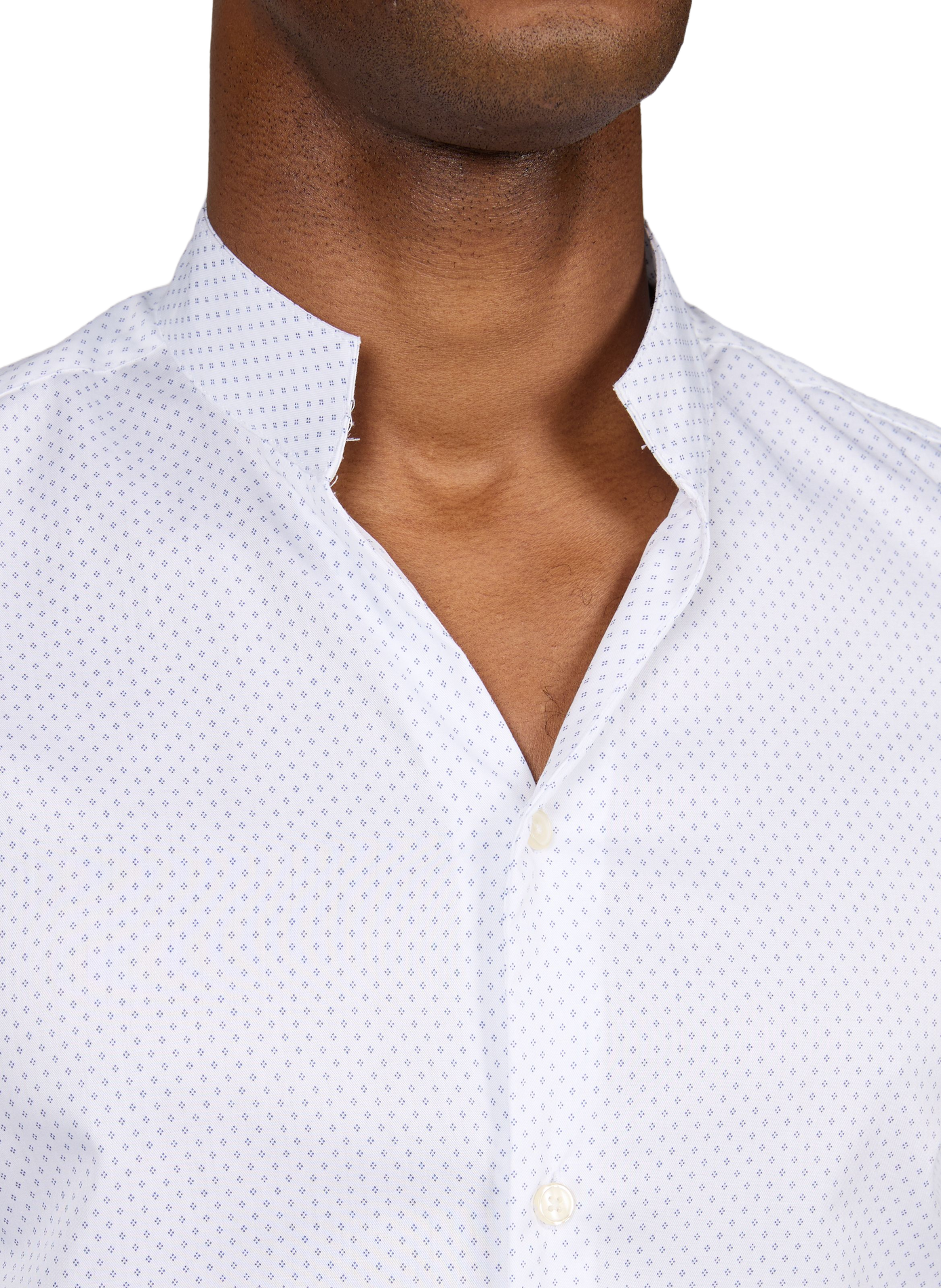 Getailleerd overhemd met katoenen motief AU PRINTEMPS PARIS Beige