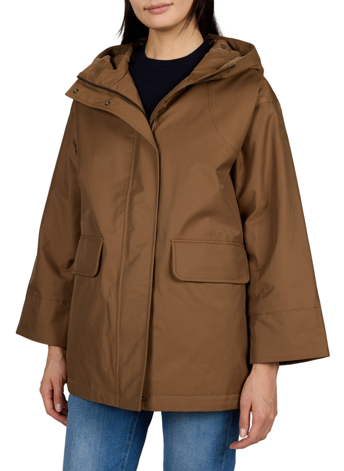 Straight cotton-blend jacket AIGLE Brown