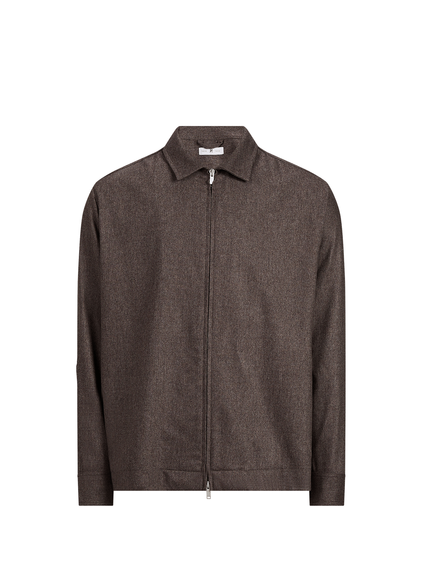 Gerade geschnittene Blousonjacke mit Reißverschluss aus Wollmischung PT01 Braun
