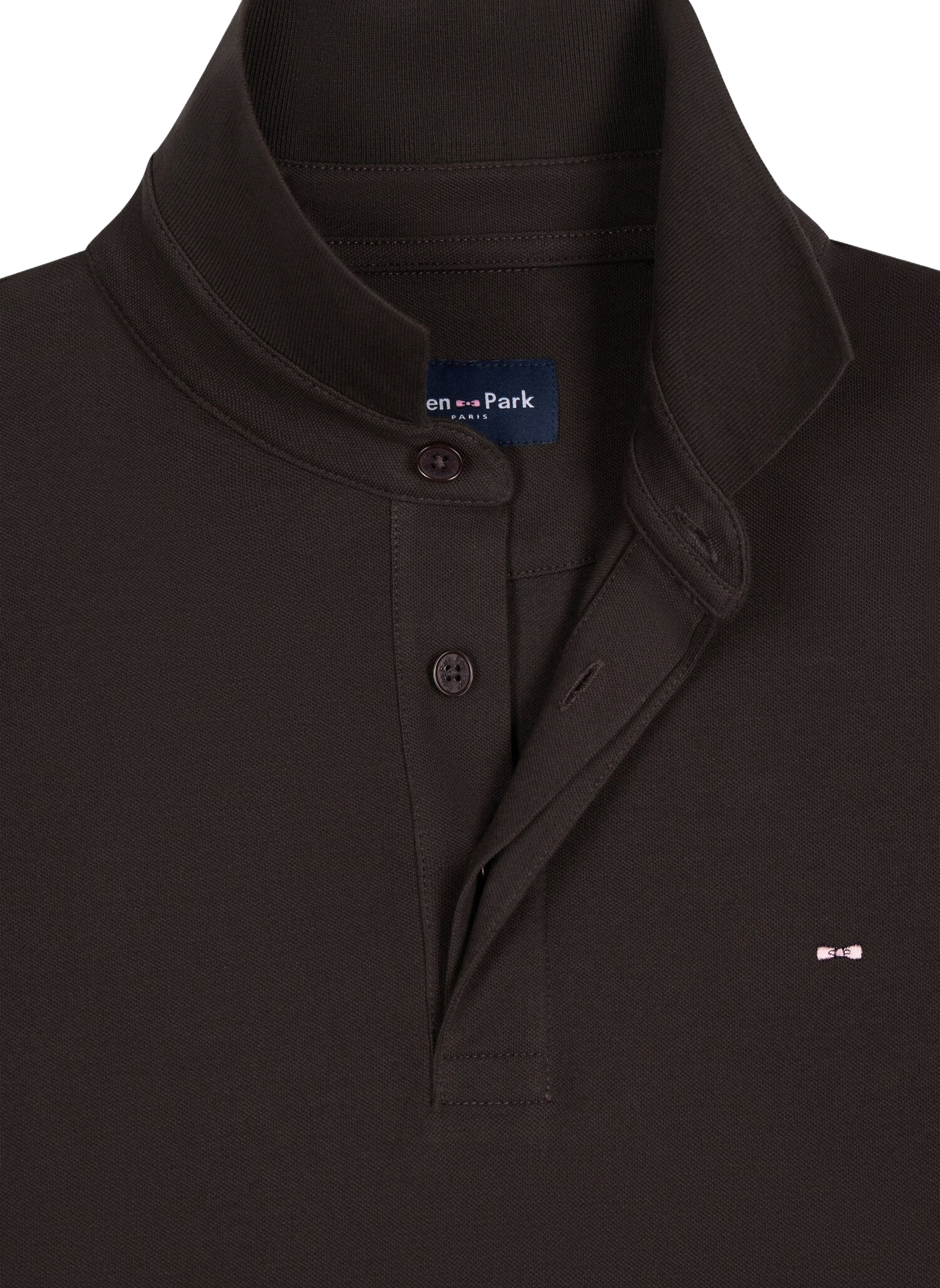 Polo manches longues en coton mélangé EDEN PARK Brown