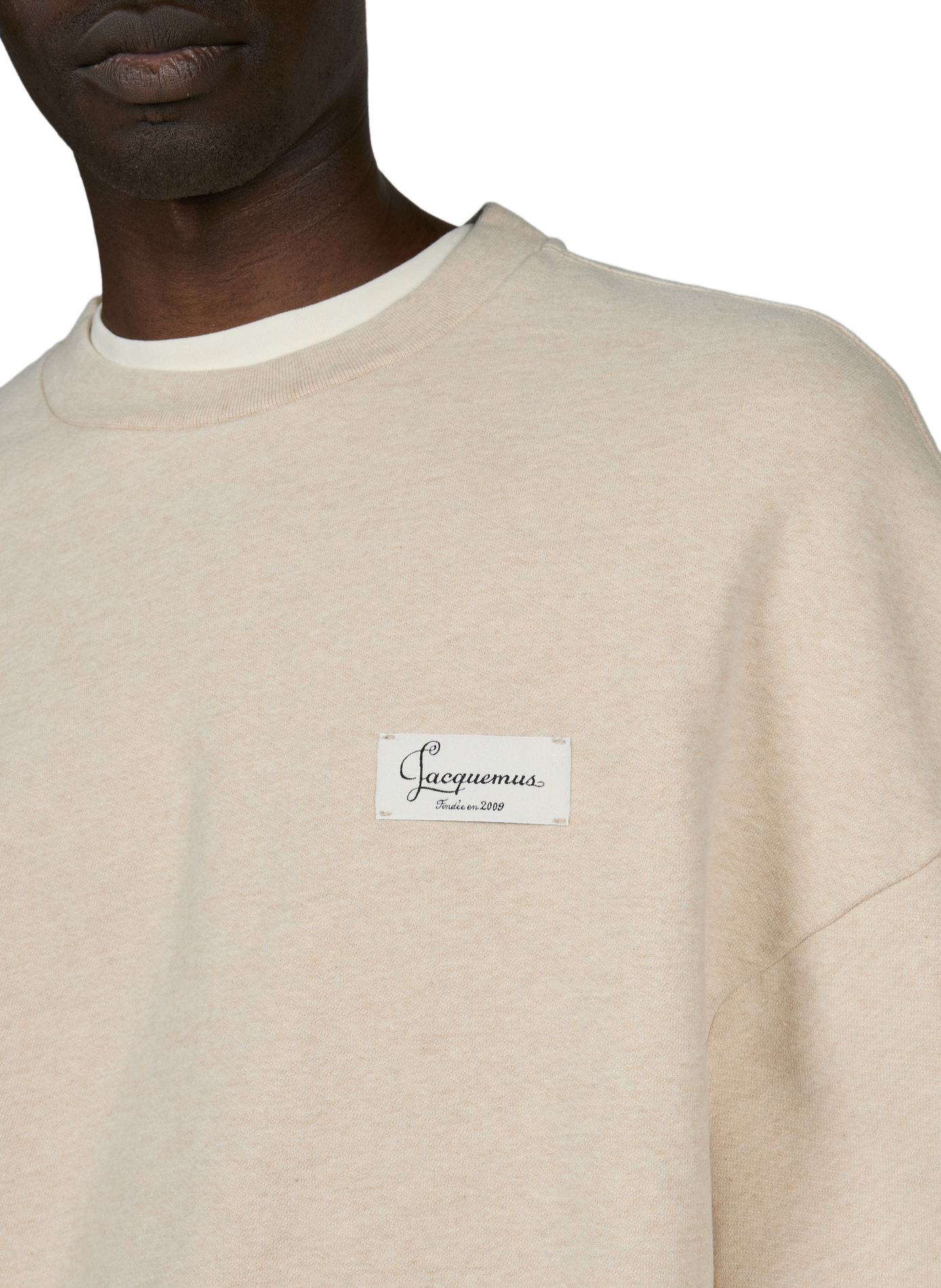 Ruime Montaigne-sweater met ronde hals van katoen JACQUEMUS Beige