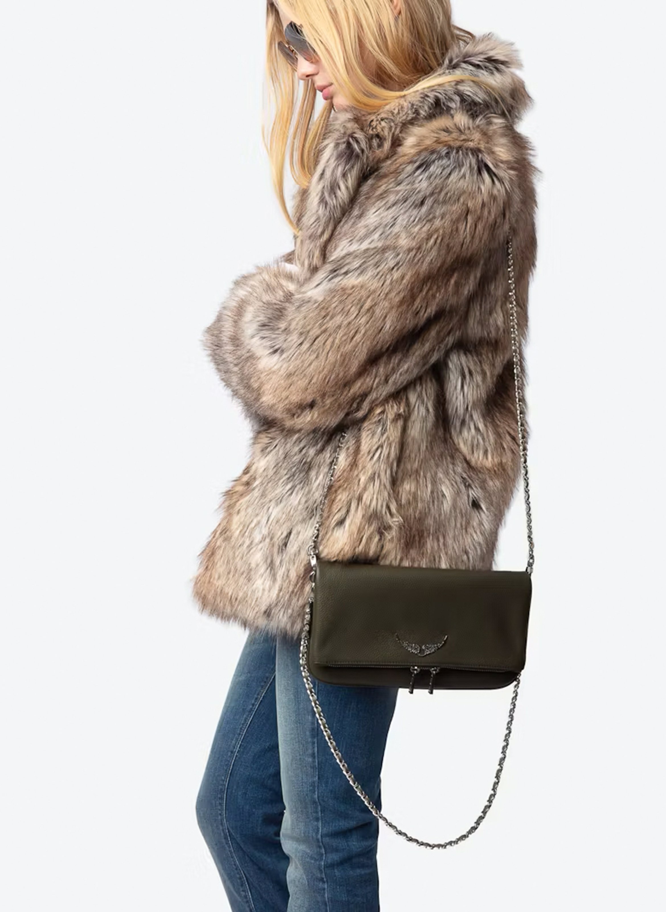 Pochette en cuir rock ZADIG&VOLTAIRE Vert