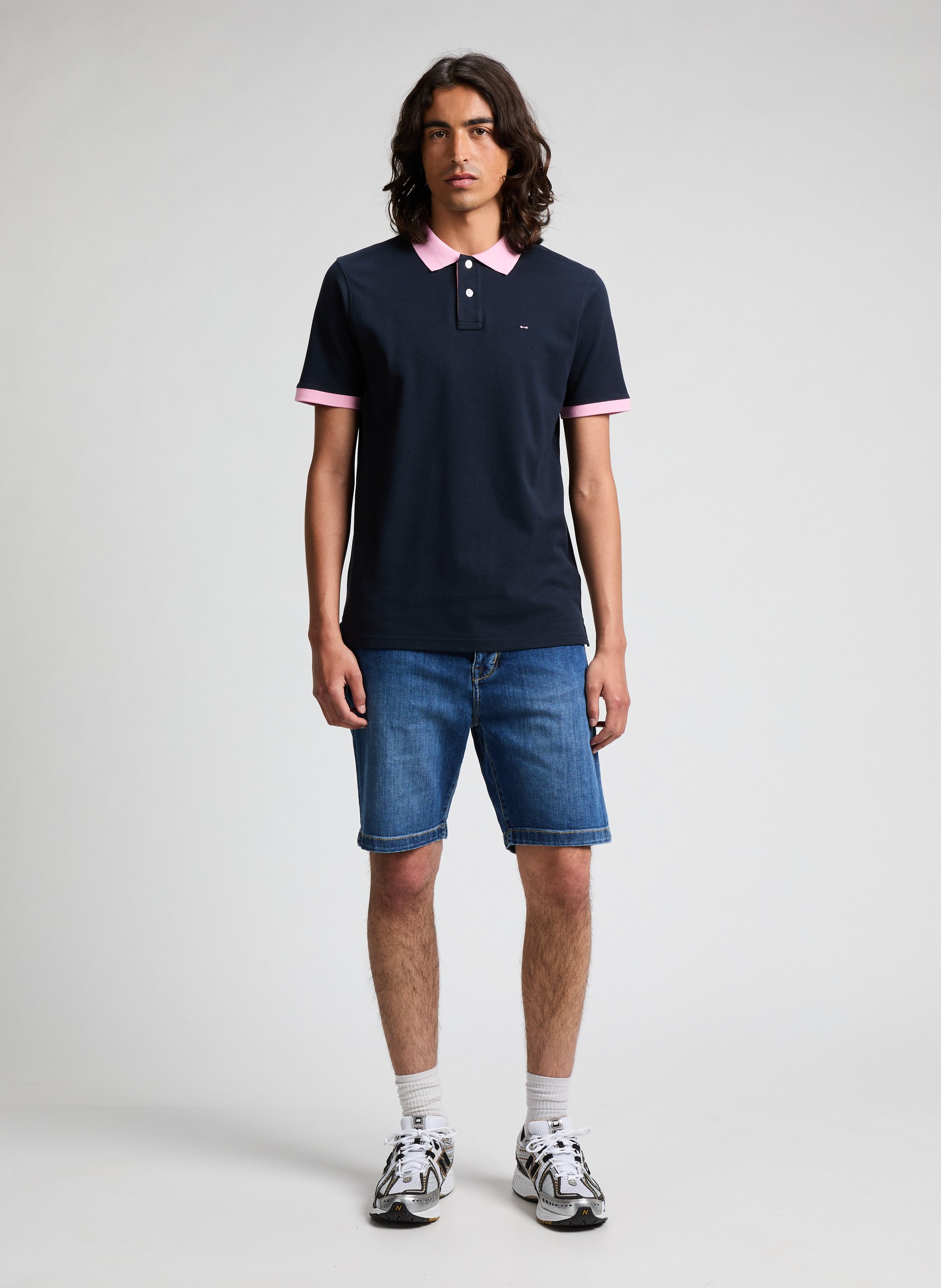 Short sleeve cotton polo shirt EDEN PARK Blue