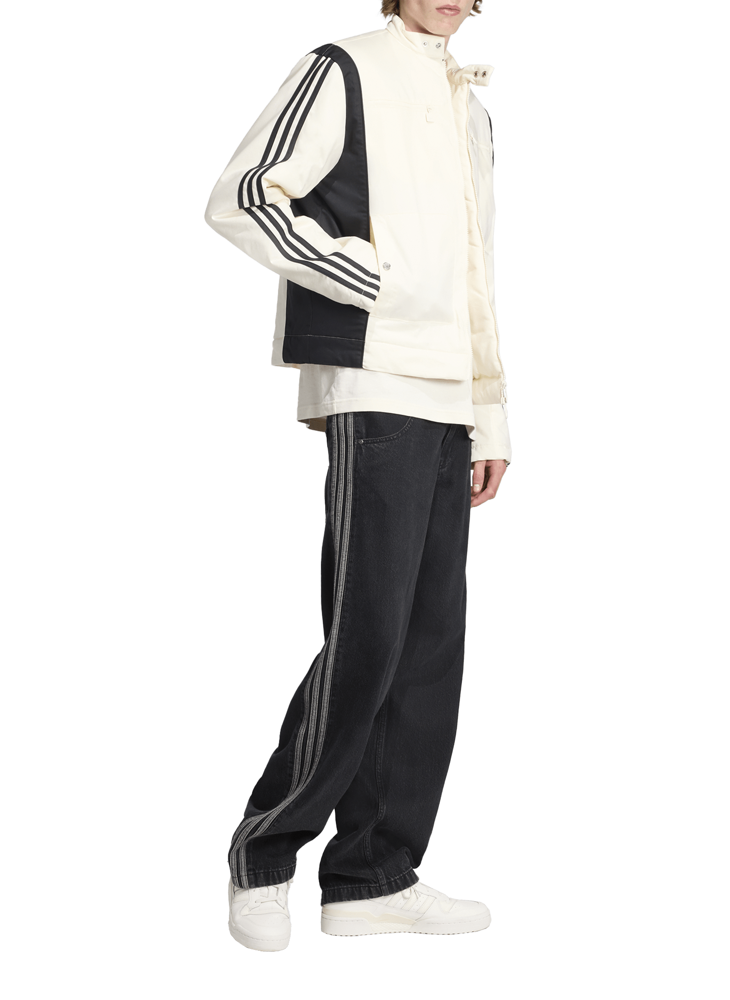 Mixed cotton sports jacket ADIDAS White