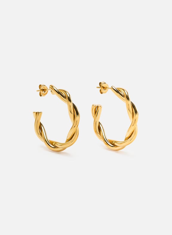 Boucles d'oreille torsadées Doré by AU PRINTEMPS PARIS AU PRINTEMPS PARIS Boucles d'oreille torsadées Doré
