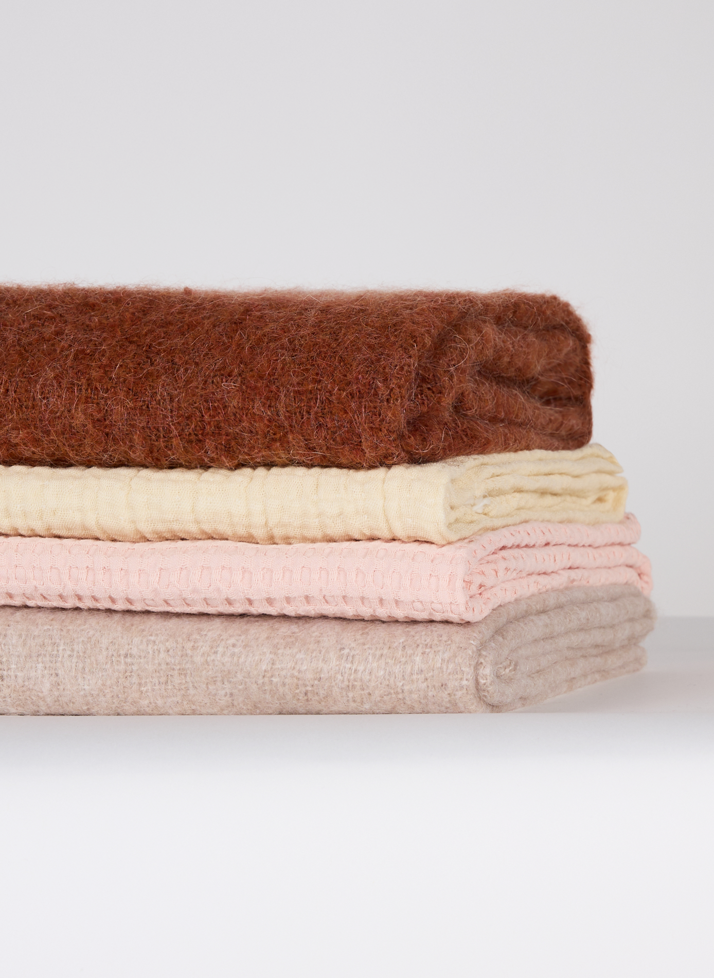 Plaid en gaze de coton AU PRINTEMPS PARIS Beige