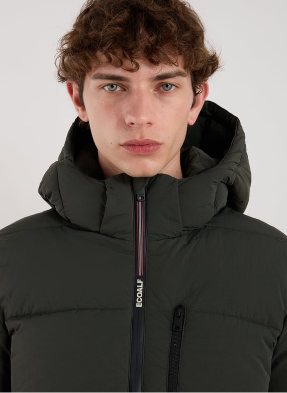 Parka matelassée à capuche amovible | Kaki by ECOALF Parka matelassée à capuche amovible Kaki