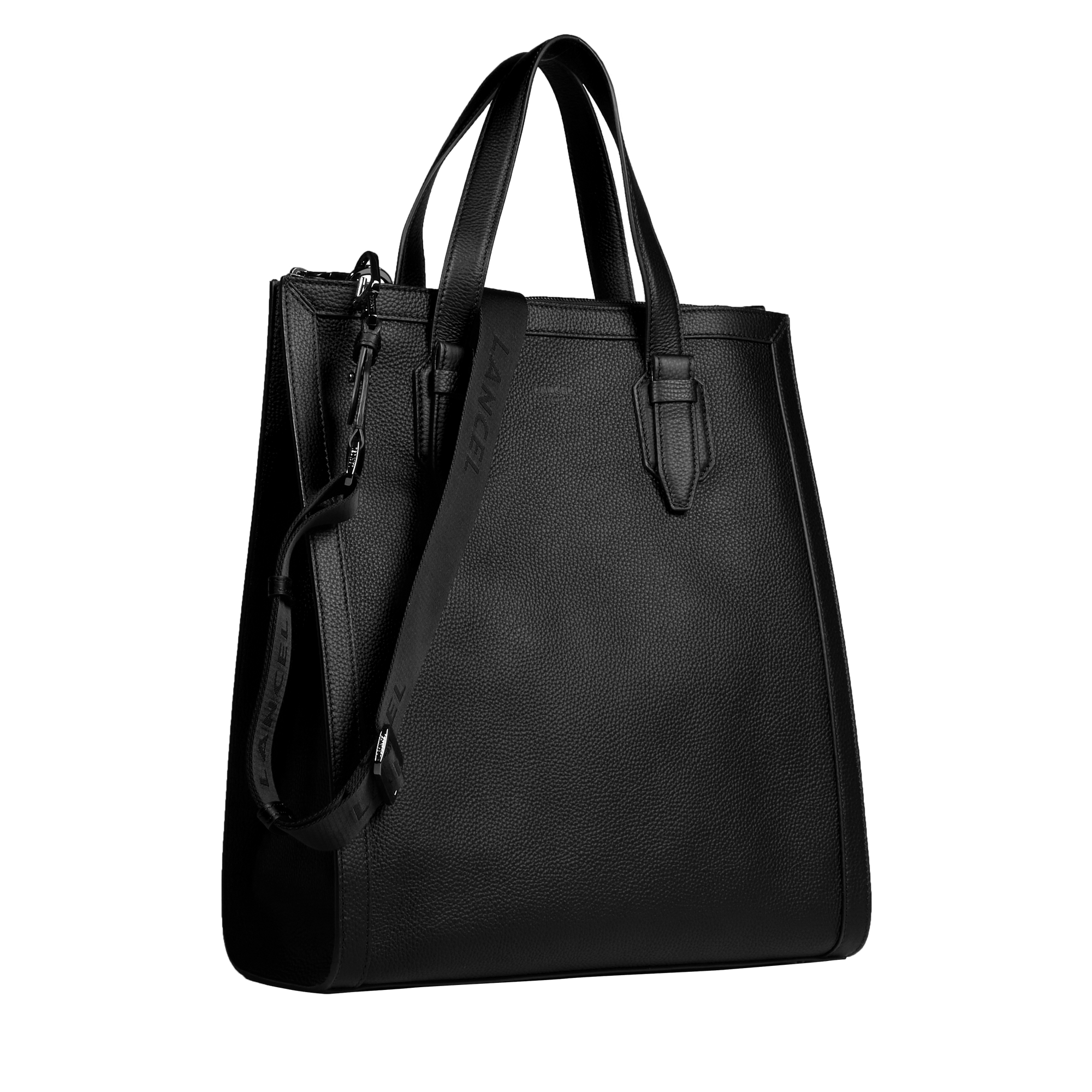 Sac cabas vertical zippé charlie de lancel en cuir LANCEL Noir