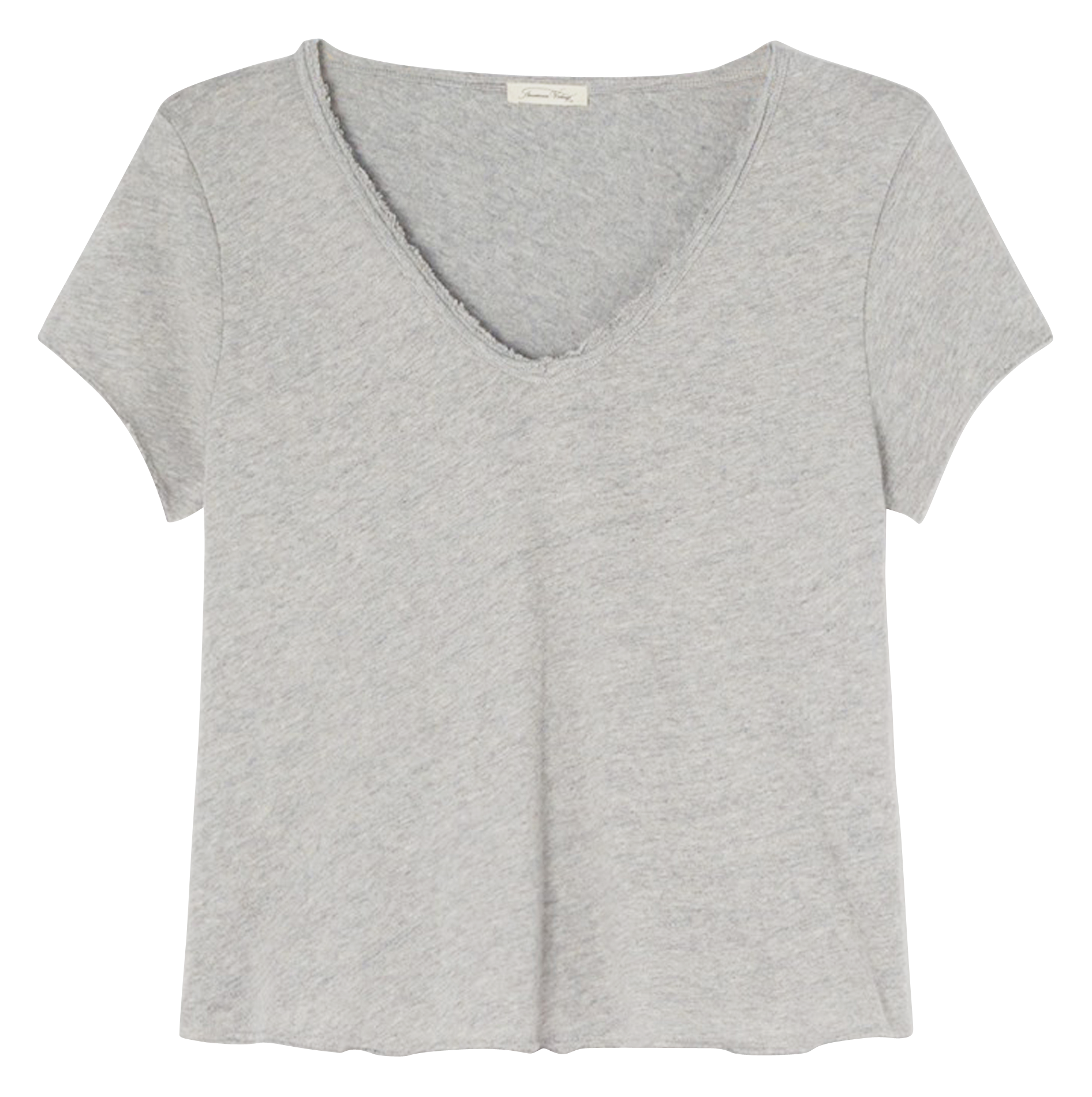 Tee-shirt droit col v en coton sonoma AMERICAN VINTAGE Gris